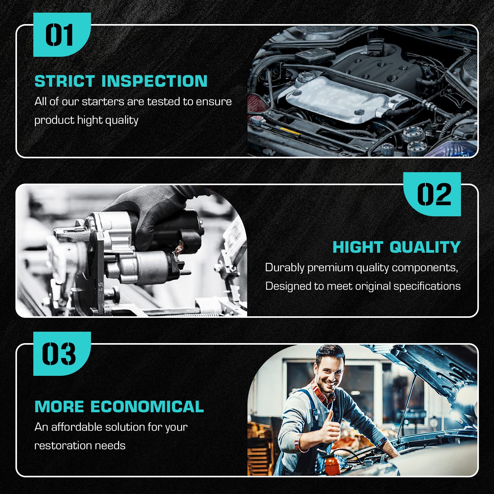 17825 Starter Motor for Lexus/Toyota Camry Highlander RAV4 Sienna Solara Venza/Scion TC XB 2.4L 2.7L 3.0L 3.3L 3.5L 2004-2018, R