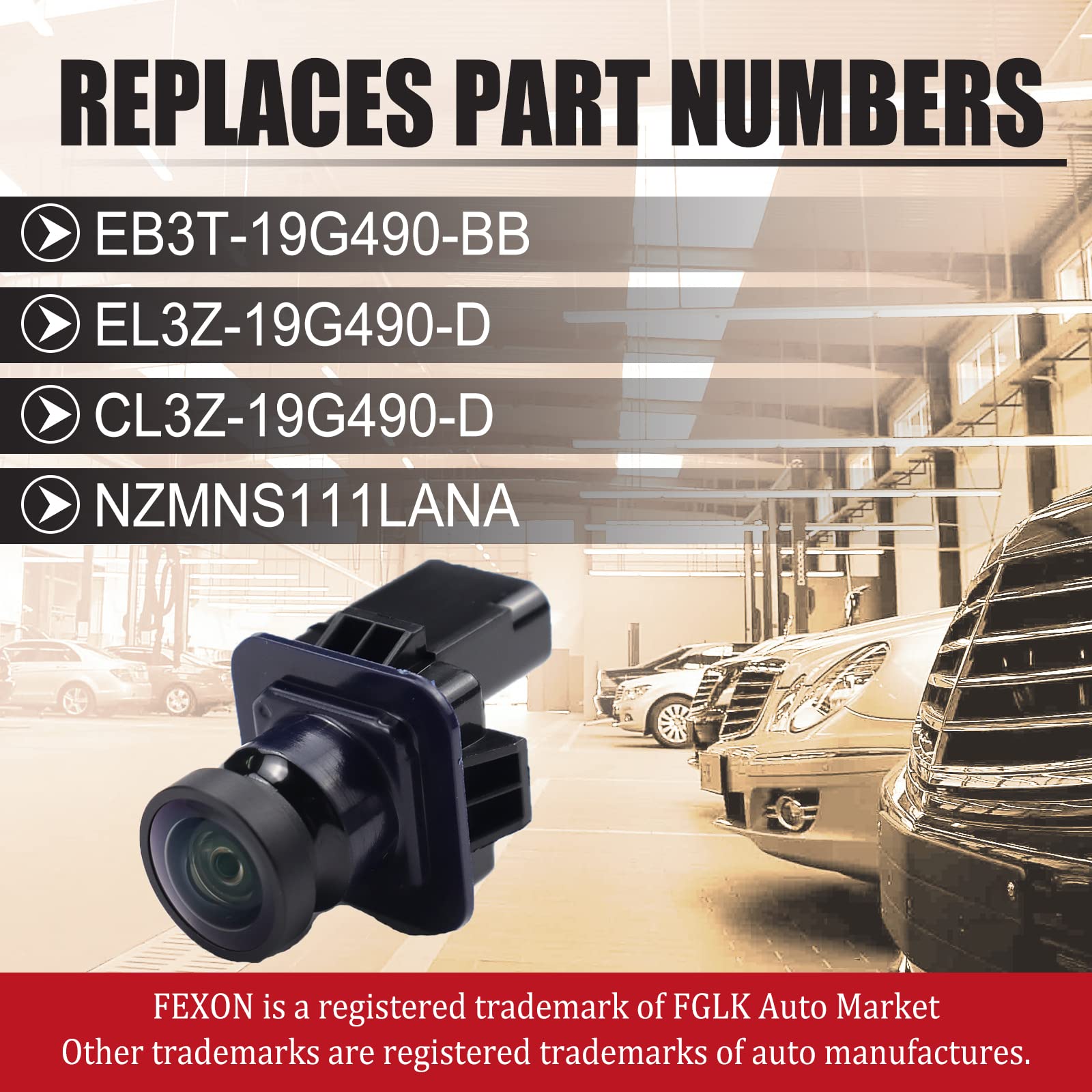 Fexon Rear View Backup Camera For Ford F150 2011-2014 Replace Eb3T-19G490-Bb El3T-19G490-Aa Bl3Z-19G490-B