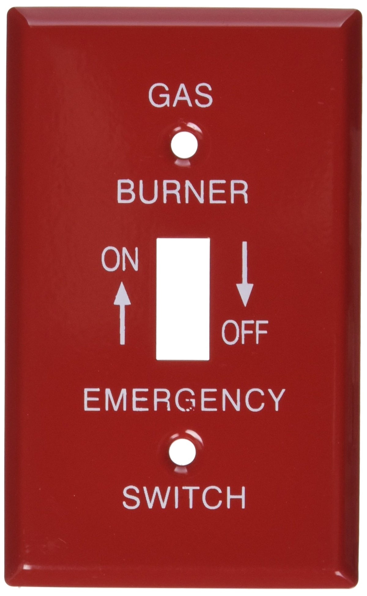 Morris 83496 Emergency Metal Switch Plate, 1-Gang, Gas, Red, 1-Pack