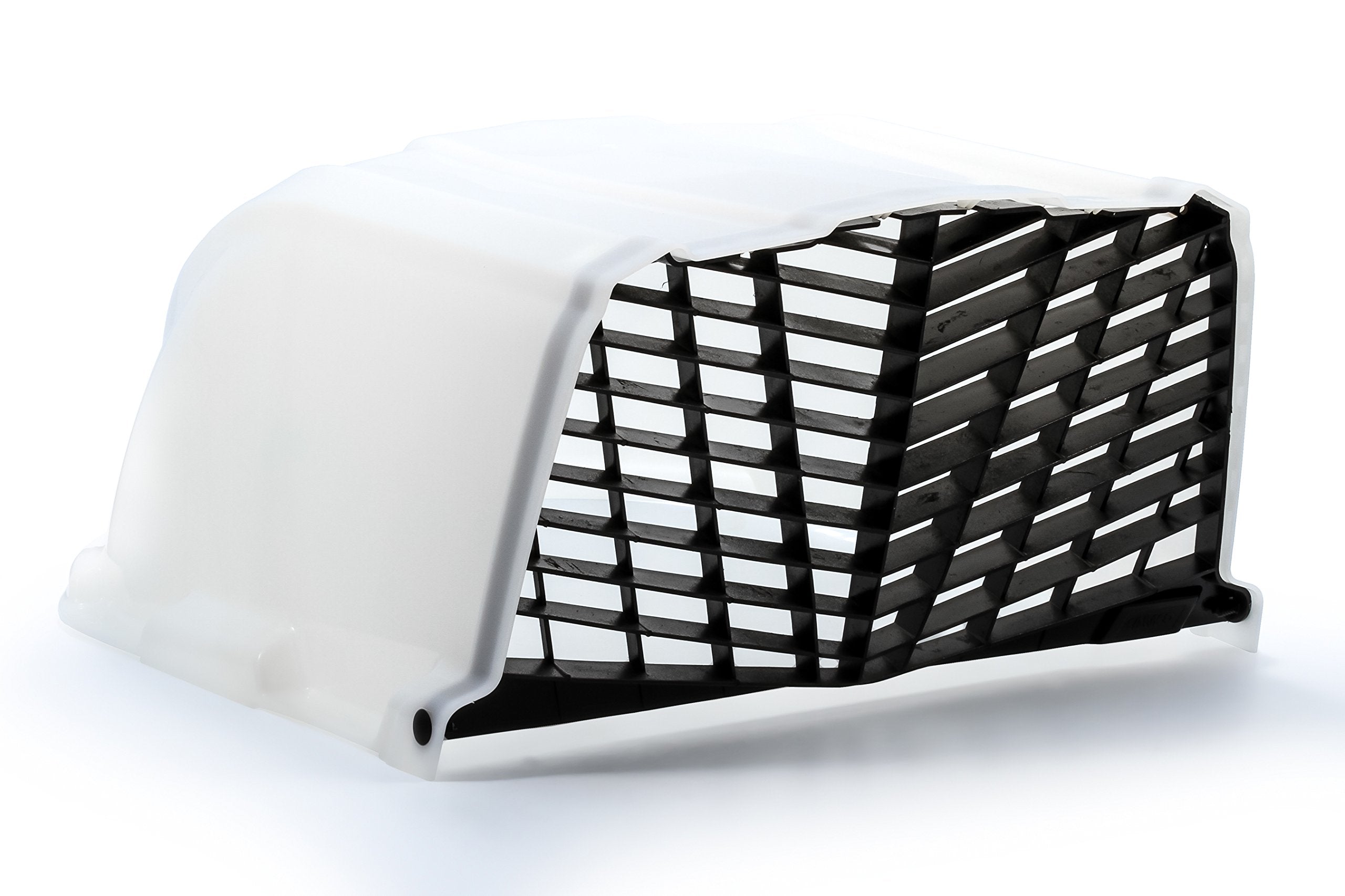 Camco Xlt High Flow Roof Vent Cover, Opens For Easy Cleaning, Aerodynamic Design, Easily Mounts To Rv With Included Hardware-White (40446)