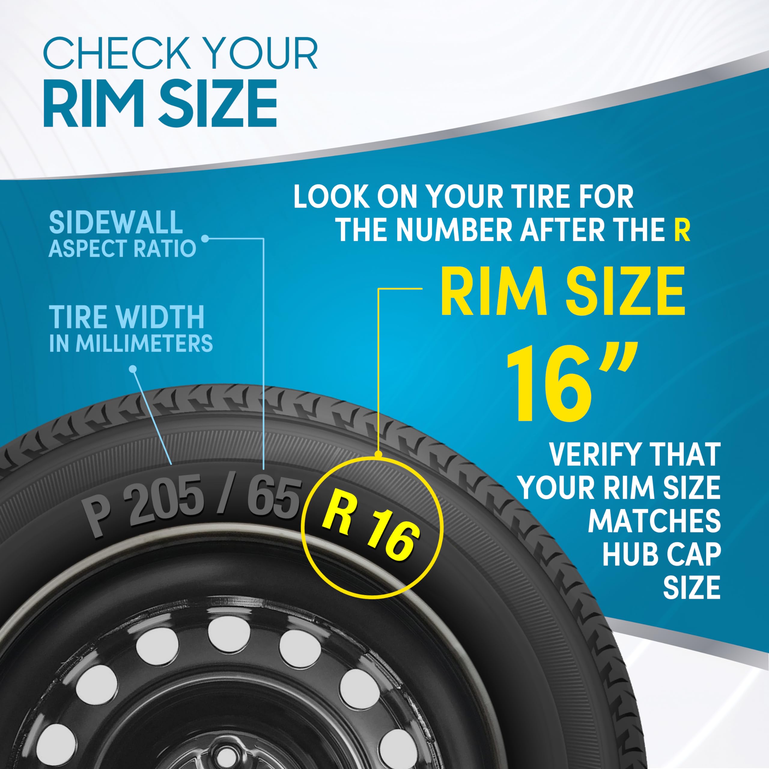 Bdk (4-Pack) Premium Black Hubcaps 16'' Wheel Rim Cover Hub Caps Oem Style Direct Replacement Snap On Car Truck Suv Van - 16 Inc