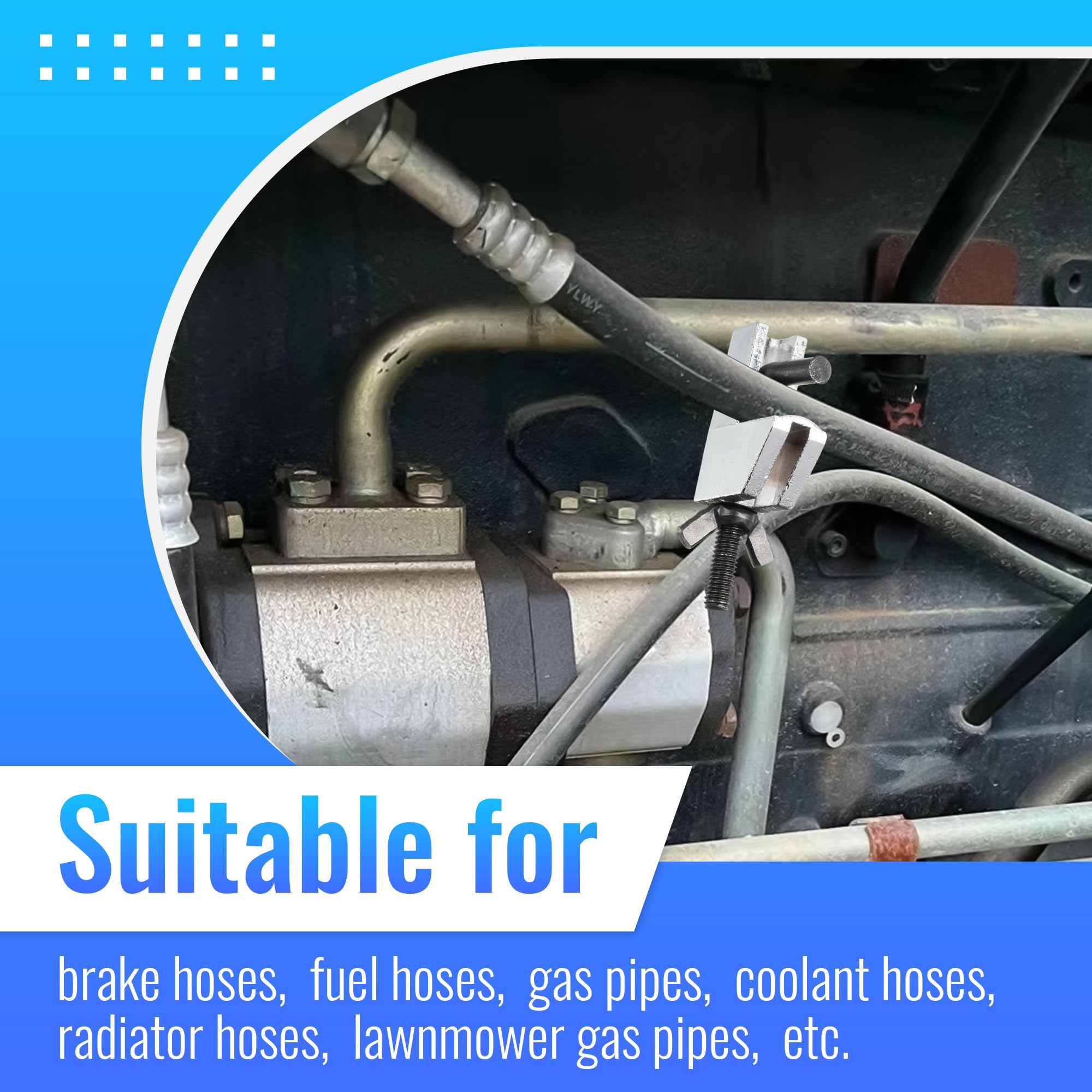 Feekoon Brake Line Clamp, 2 Pcs Hose Pinch Clamp Pliers, Metal Brake Line Clamp Suitable for Flexible Hoses Fuel Hoses Gas Lines