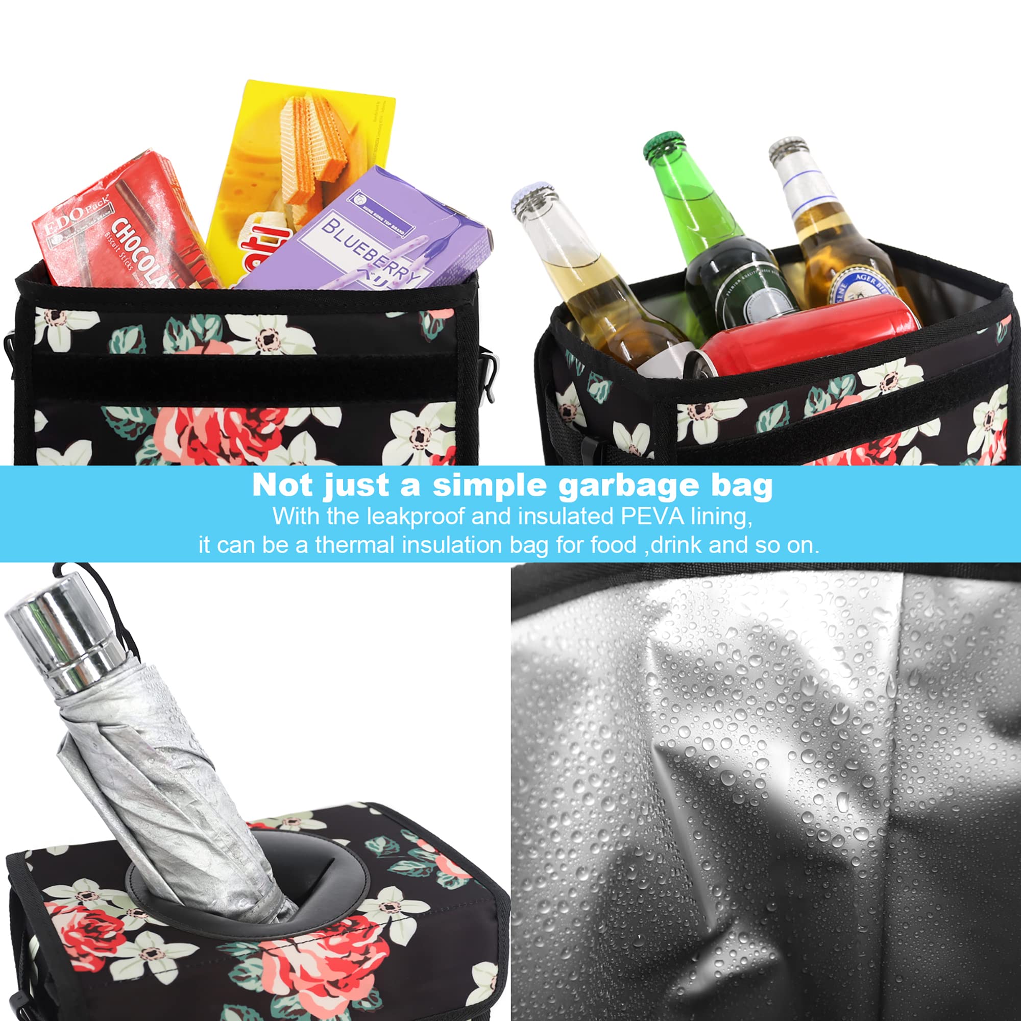 Car Trash Can Leak Proof Car Trash Bag Waterproof Car Garbage Can With Lid For Suv Front Seat Multipurpose Car Hanging For Headr