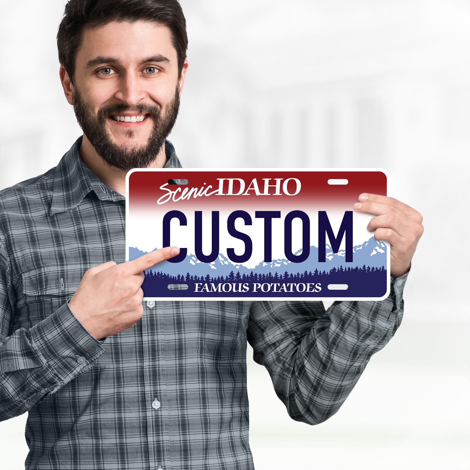 Custom Idaho License Plate, Personalized License Plates For Car, 6X12 Inch, Rust-Free Fade Resistant Aluminum, Usa Made By My Si