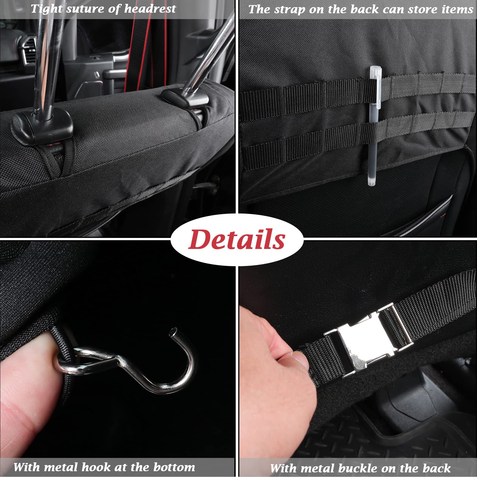 Coverado Front Seat Covers, Waterproof Oxford Seat Protector For Car Seat Cushions For Kids & Dogs, Compatible With 2015-2024 Ford F150 & 2017-2024 Ford F250 F350 F450 (Black, 2Pcs)