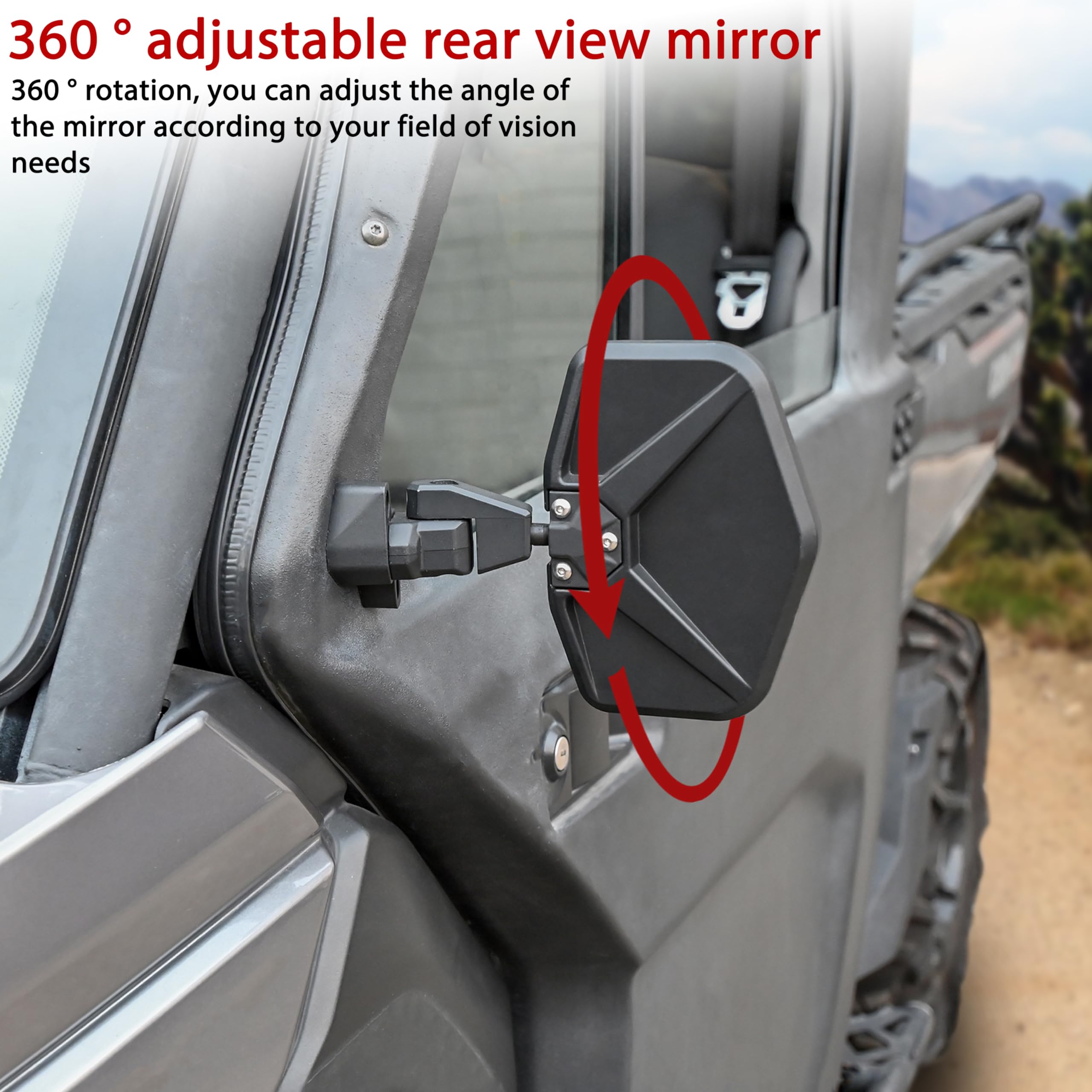 Katimoto Side View Mirrors For Can Am Defender 2016-2024, Convex Break Away Rear View Mirrors For Can-Am Defender Max Hd8 Hd10 Hd5 2016-2024 Accessories, Replace #715002459 (2Pcs)