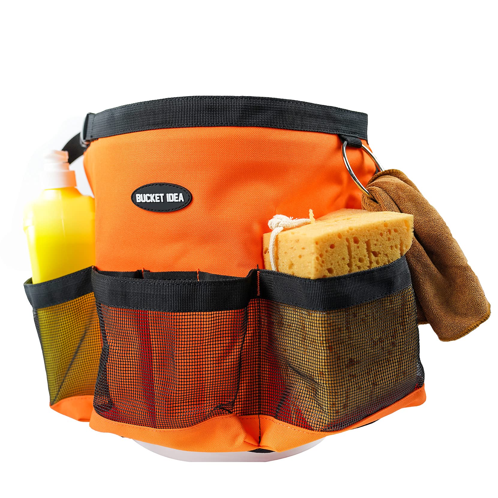 Melotough Bucket Washing Tool Organizer For A 5 Gallon Bucket Tool Organizer For Garden Tools Fit 3.5 To 5 Gallon Bucket (Orange