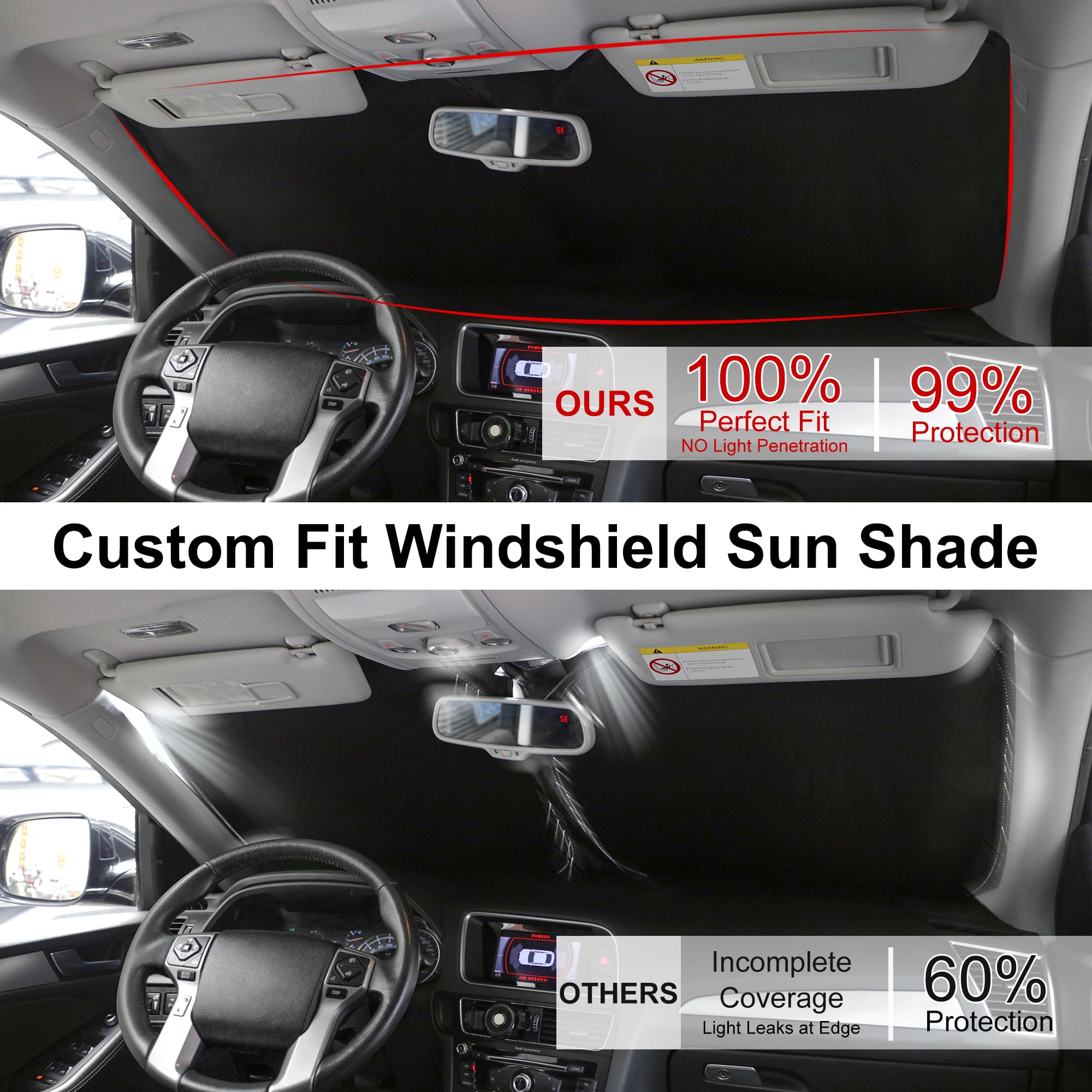Windshield Sun Shade Custom Fit For 2018-2023 Chevrolet/Chevy Traverse Accessories Foldable Sunshade Sun Blocker Protect Car Fro