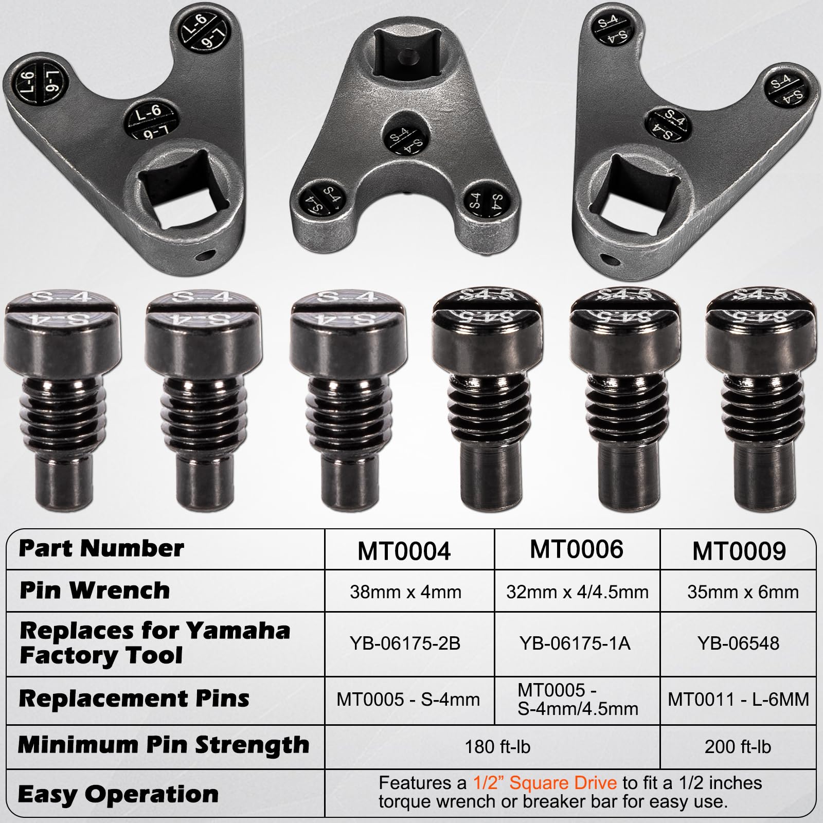 Bonbo Outboard Trim/Tilt Pin Wrench Tools Set MT0004 & MT0006 & MT0009 to Remove Trim/Tilt Caps or Seals on Hydraulic Steering C