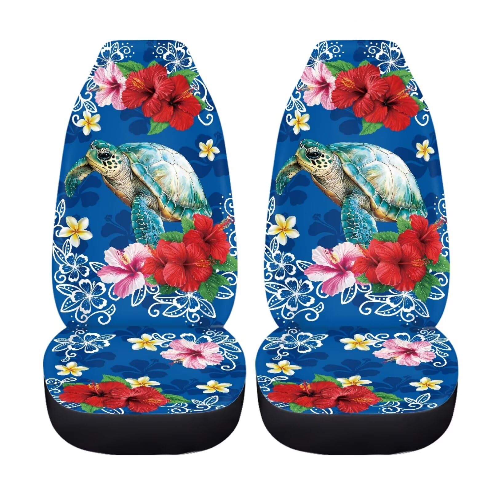 Bigcarjob Floral Turtle Car Seat Cover Full Set Universal Car Interior Accessories Set Car Front Seat Covers Auto Interior Seat