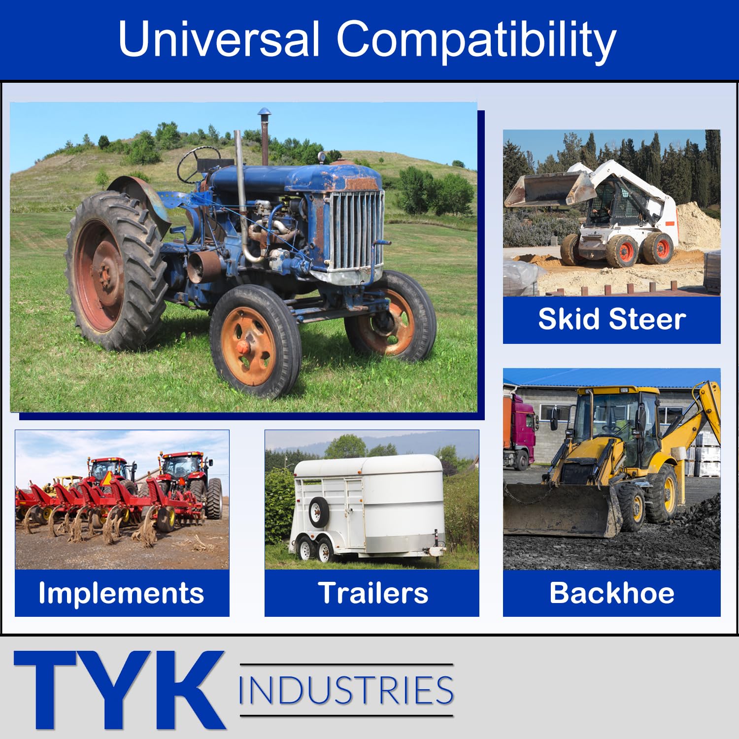 TYK 6.50/7.50R16, 6.50-16, 7.50-16 Farm Tractor Implement Tire Inner Tube with a TR15 Valve Stem