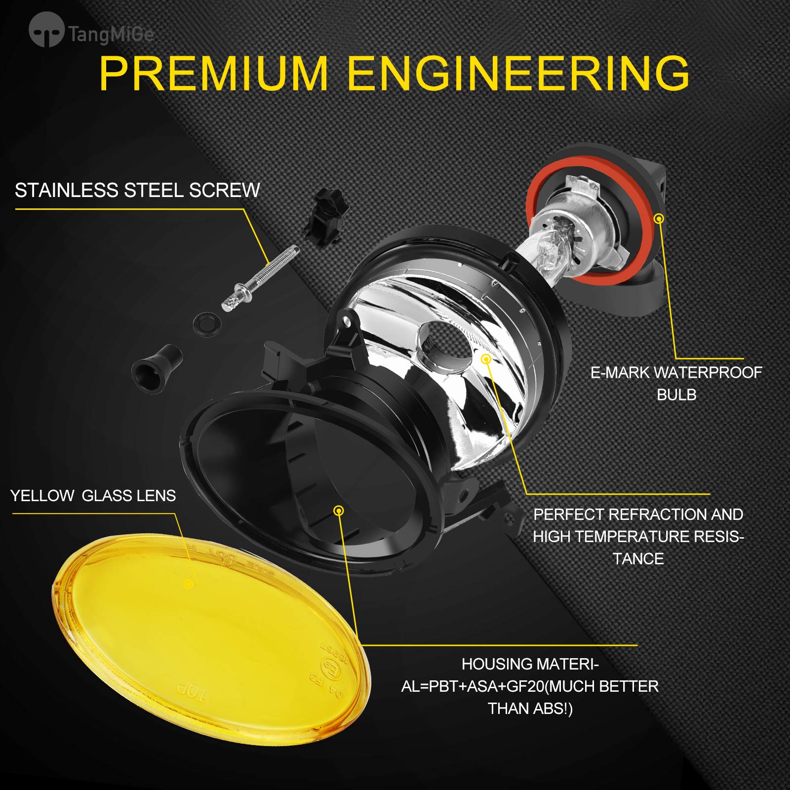 TangMiGe Fog Lights Lamps for 2010-2015 Volkswagen Golf Hatchback/Wagon, Volkswagen Jetta Sedan/Wagon, Volkswagen Beetle, Volksw