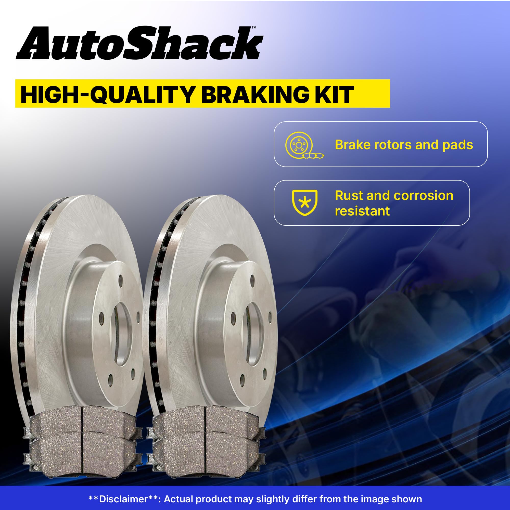 Autoshack Front Brake Kit Rotors And Ceramic Pads Pair Of 2 Driver And Passenger Side Replacement For Chevrolet Silverado 1500 Tahoe Suburban 1500 Gmc Sierra 1500 Yukon V8 4Wd Rscd65099-65099-1092-2-4