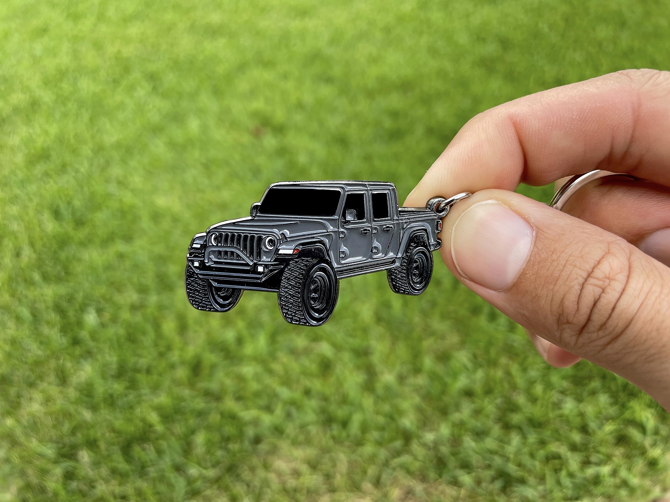 FOUR WHEEL BEAST Jeep Gladiator Keychain - Officially Licensed Jeep Accessories Key Chain Fob Cover Mods 2024 2023 (Granite)