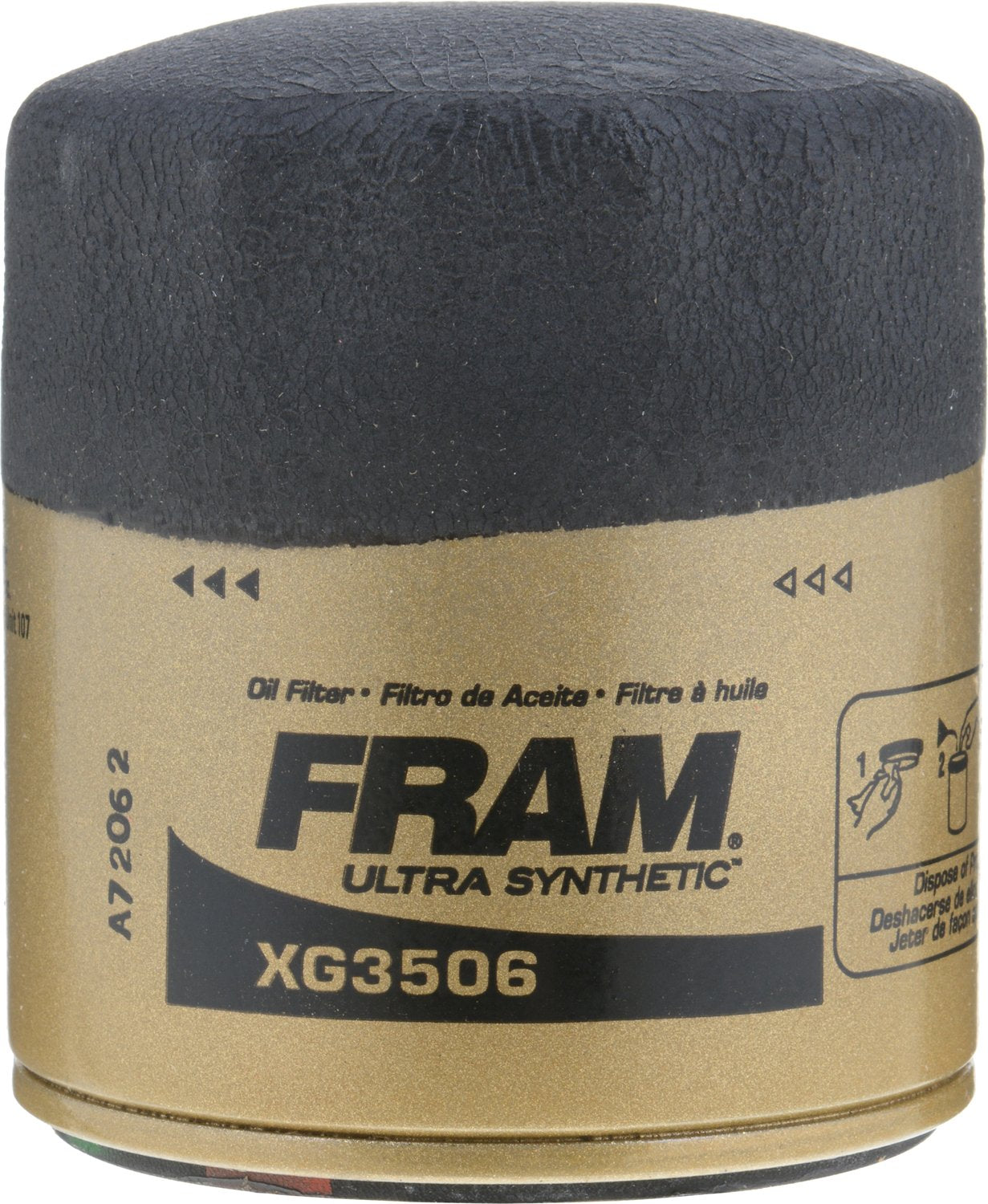 Fram Ultra Synthetic Automotive Replacement Oil Filter, Designed For Synthetic Oil Changes Lasting Up To 20K Miles, Xg3506 With Suregrip (Pack Of 1)
