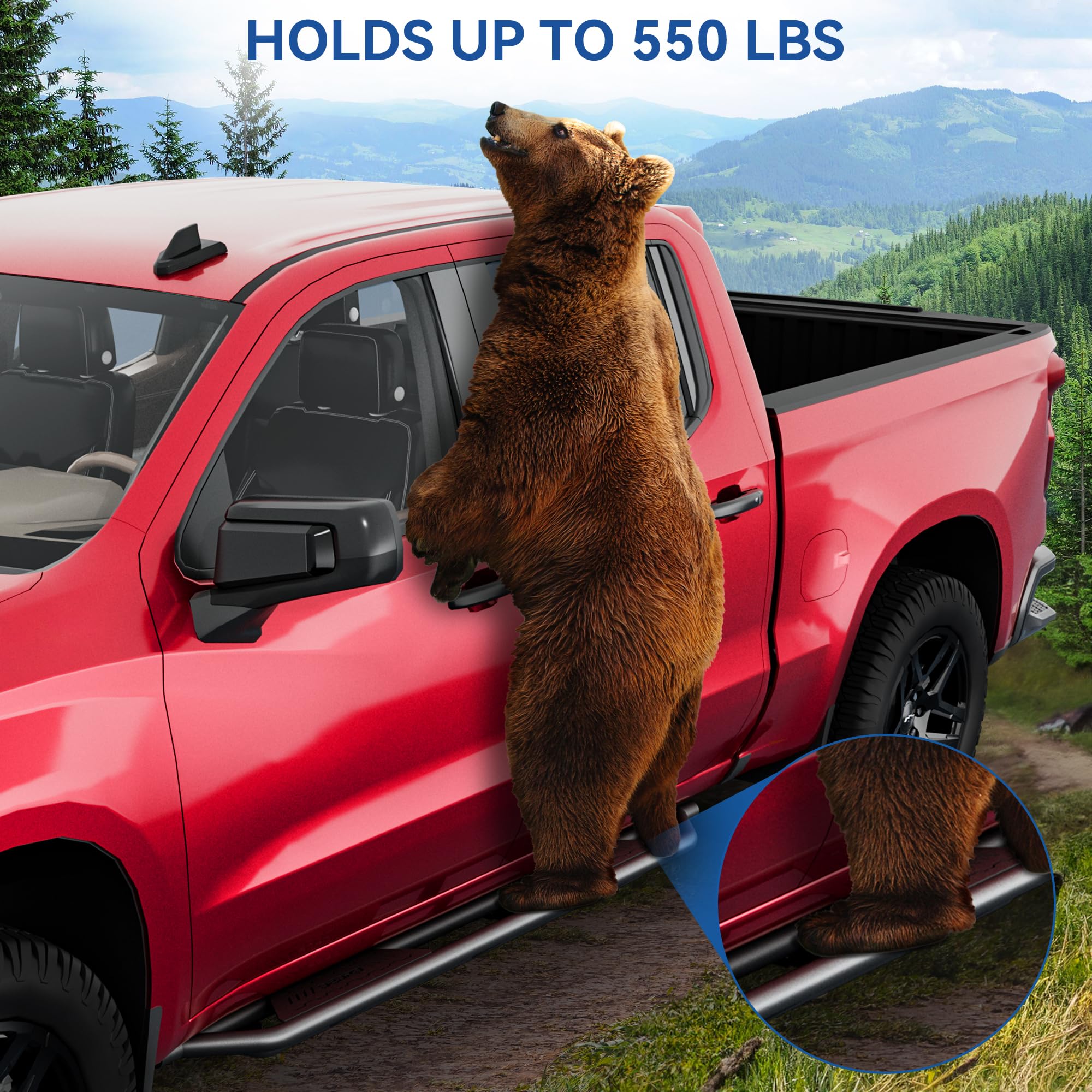 Oedro Running Boards Compatible With 2015-2024 Chevy Colorado/Gmc Canyon Crew Cab, Textured Black Side Step Rails Nerf Bars