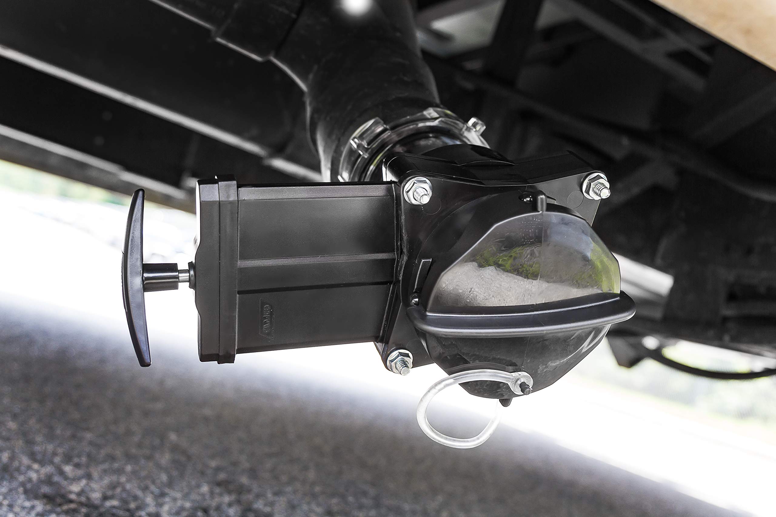 Camco Camper/Rv Gate Valve With Built-In Clear Adapter | Features 3.5-Inch Long Clear Adapter, 4 Bayonet Prongs, And Fits 3-Inch