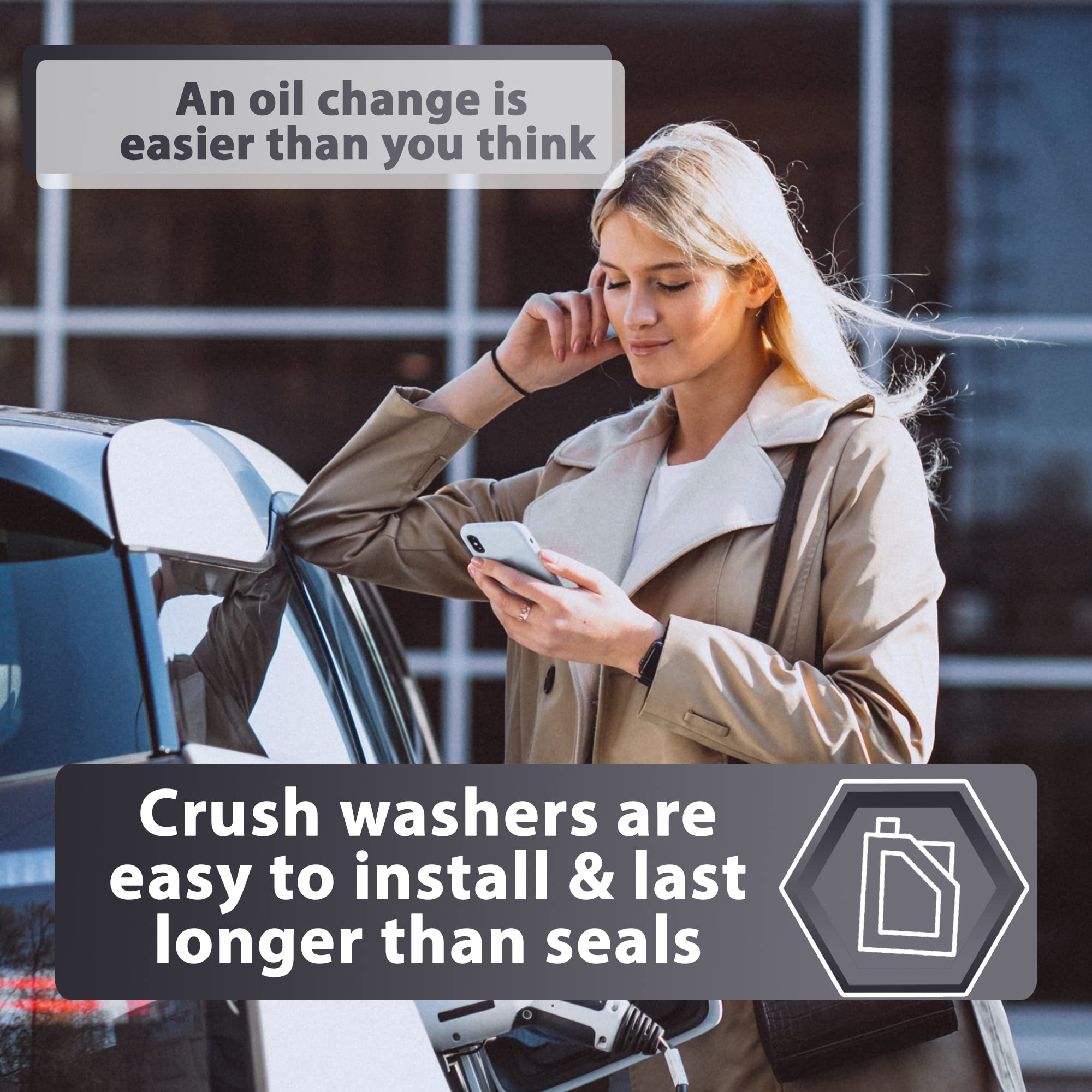 15Pcs Oil Drain Plug Crush Washer Gasket Seal - 14Mm Replacement For Hyundai/Kia - Oem 21513-23001 Fits Most Popular Models 2001