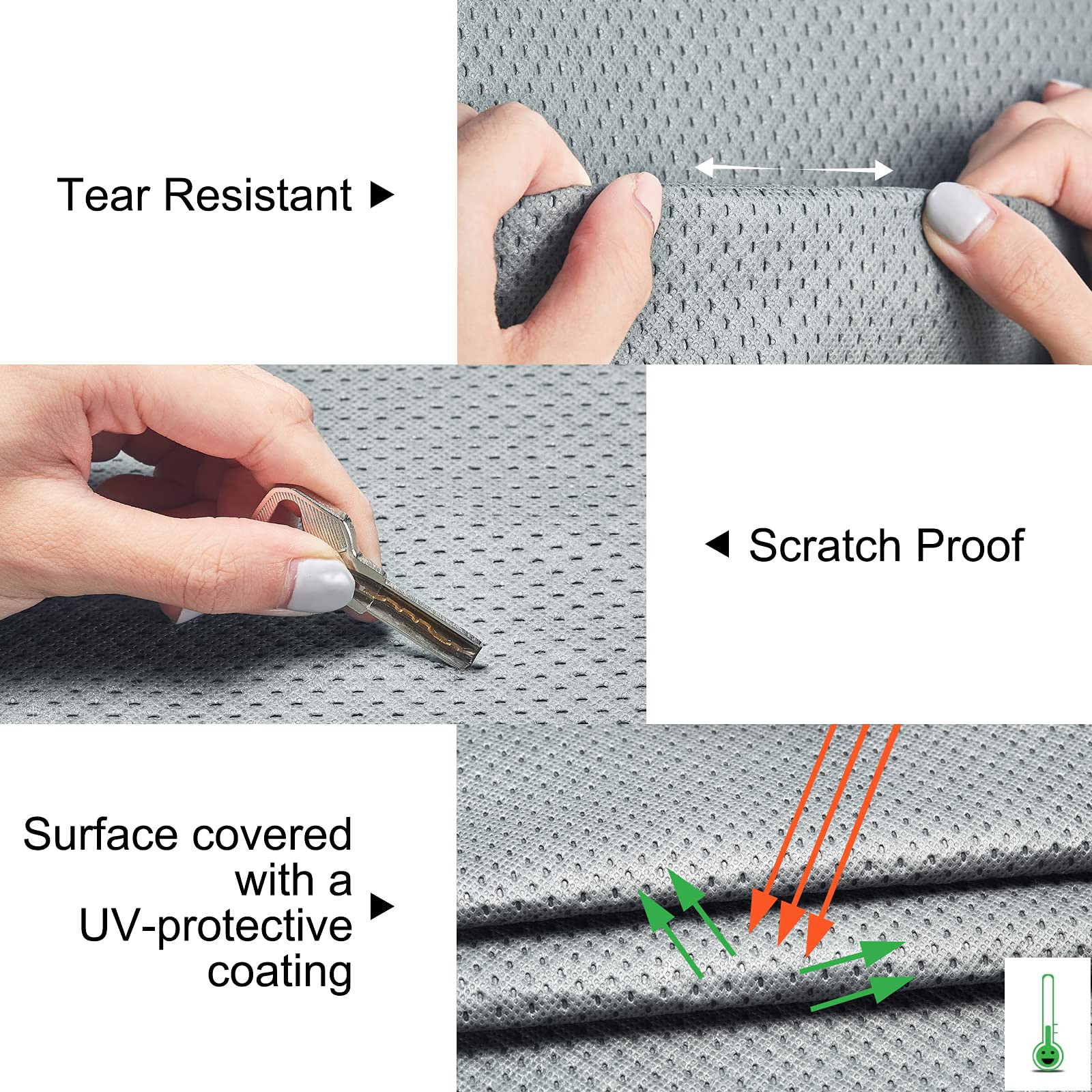 Syeral Tire Covers Set Of 4,Upgraded 5 Layer Nonwoven Rv Wheel Covers, Waterproof Anti-Uv Snow Sun Rain Tire Protectors Covers For Trailer,Camper,Rv,Truck,Suv,25-27Inch(S) Gray