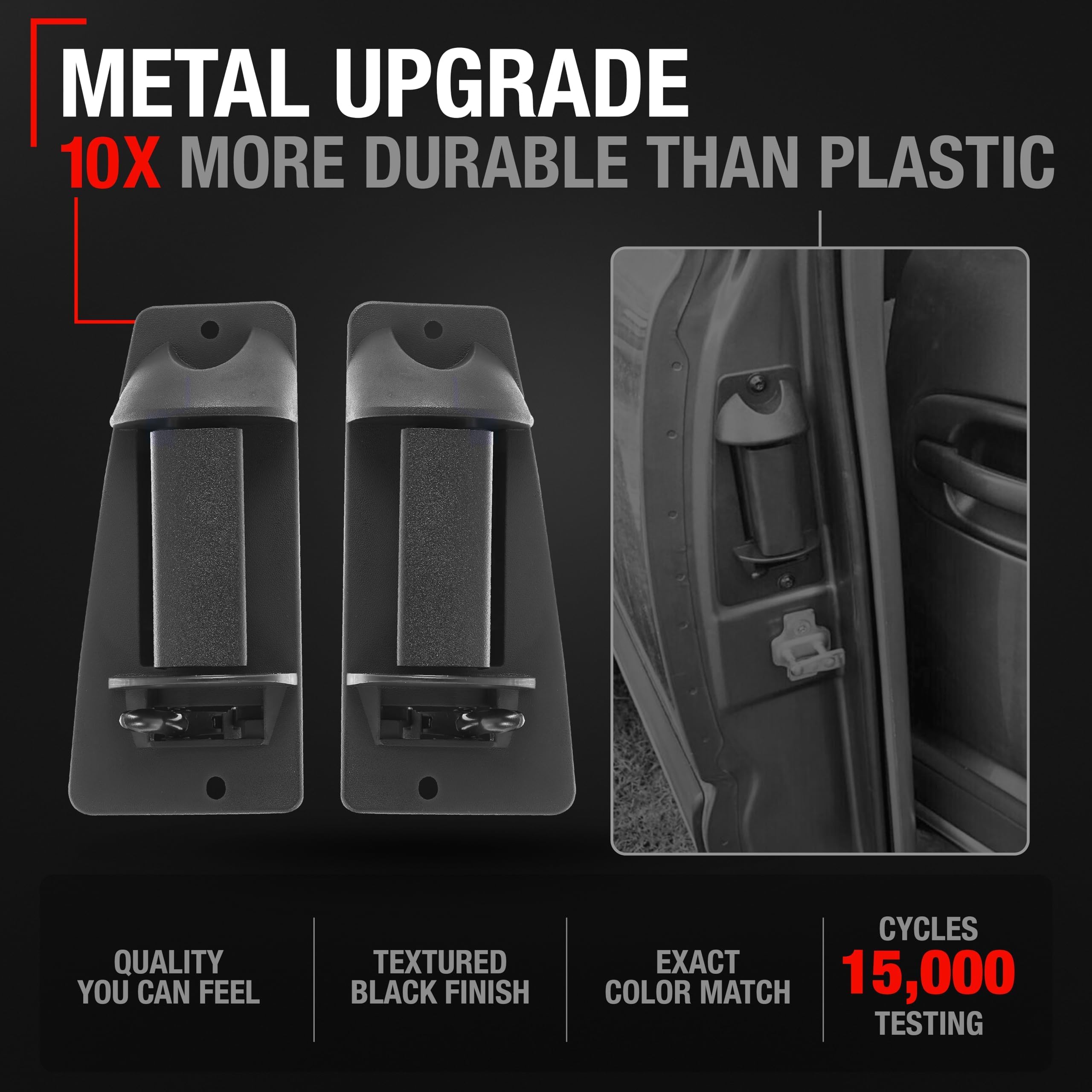 T1A Extended Cab Rear Door Handle Set Compatible With 1999-2007 Chevy Silverado, Gmc Sierra - Oem Replacement 15758171 - Metal U