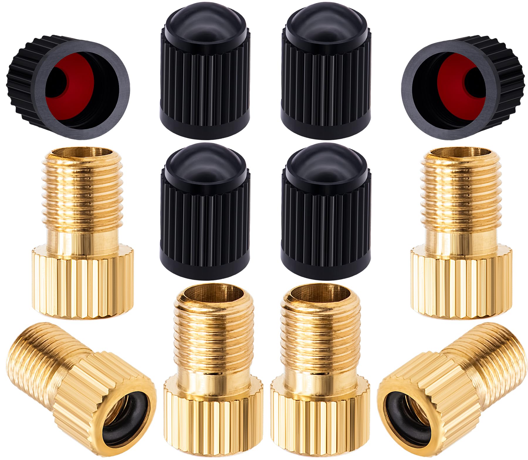 Meajoo 6Pcs Brass Presta Valve Adapter, Convert Presta To Schrader Adaptor, Inflate Tire Using Standard Pump Or Air Compressor F