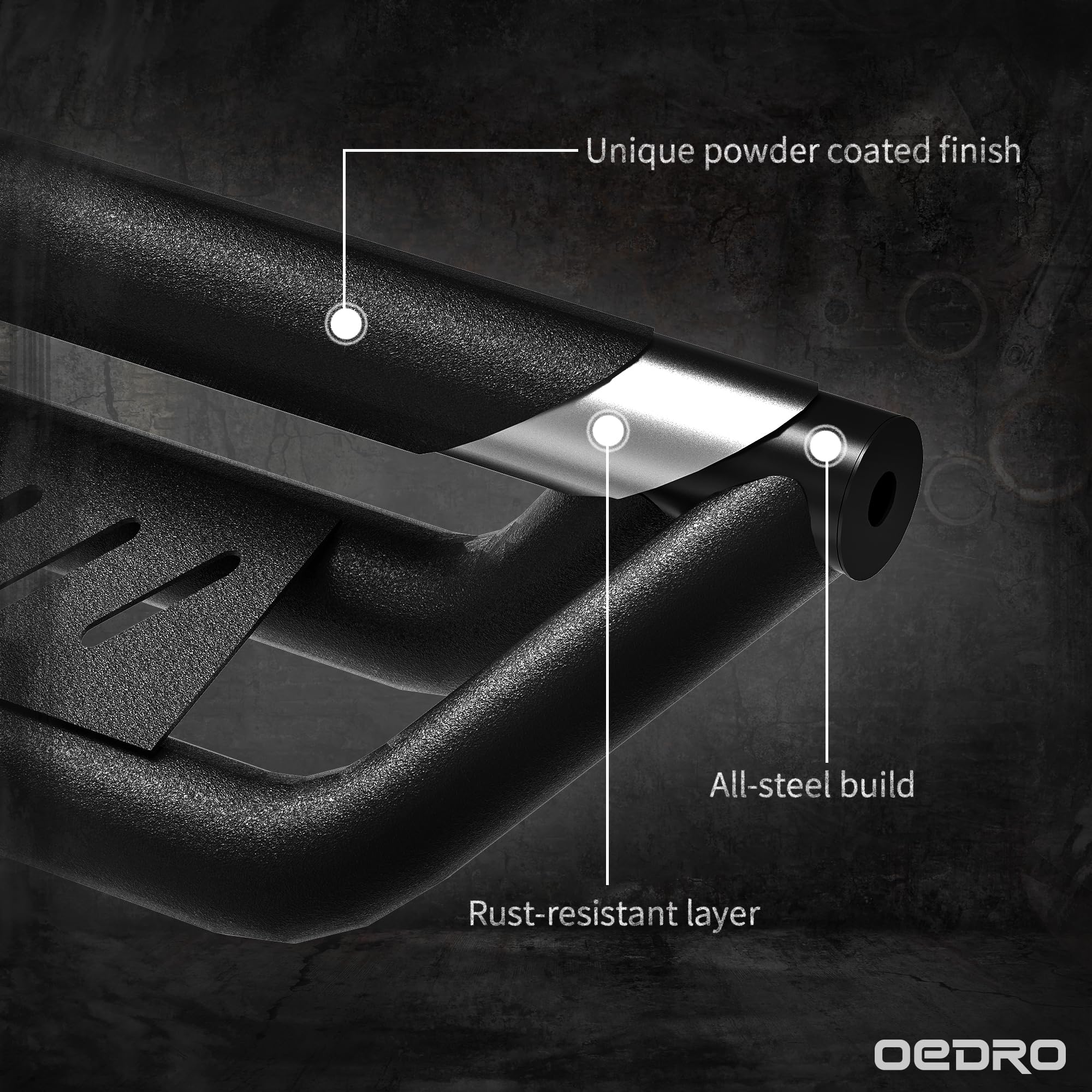 Oedro 6 Inch Running Boards Compatible With 2019-2025 Chevy Silverado/Gmc Sierra 1500 Double Cab; 2020-2025 Silverado/Sierra 250