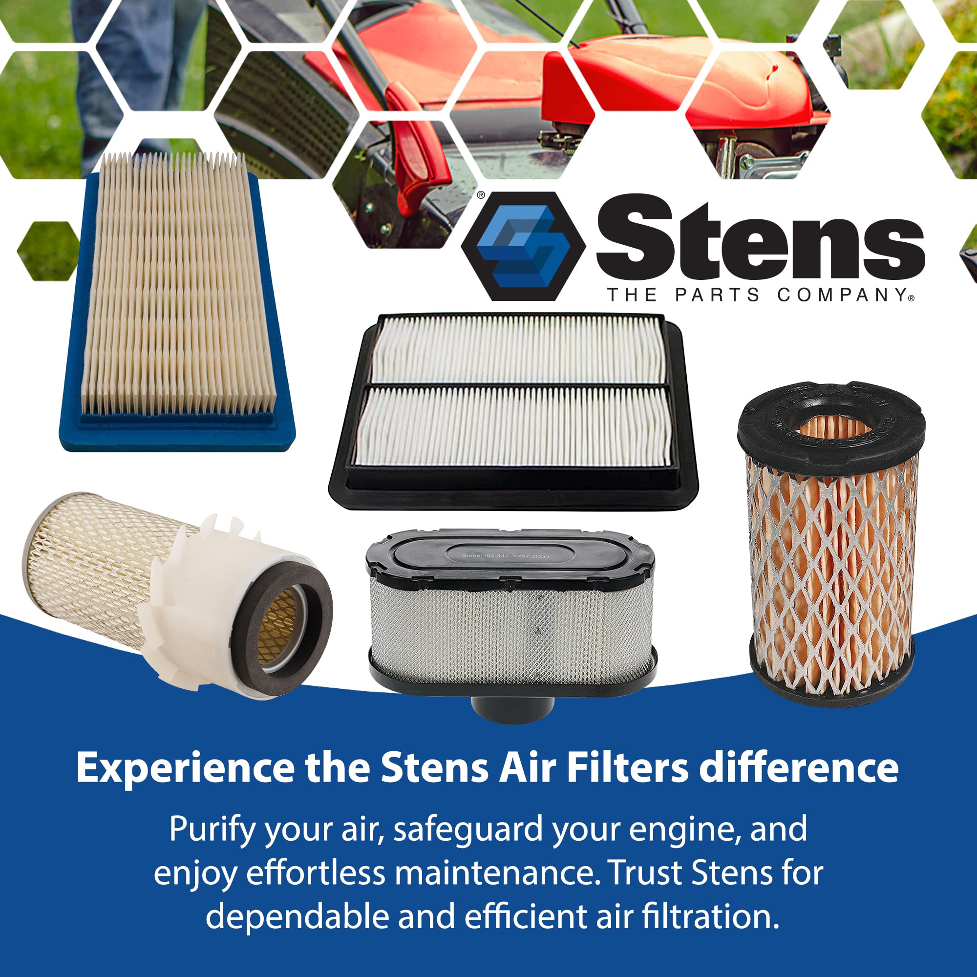 Stens Air Filter 102-442 Compatible with Kawasaki FR651V, FR691V, FR730V, FS481V-FS691V, FS730V and FX600V 11013-0726, 11013-075
