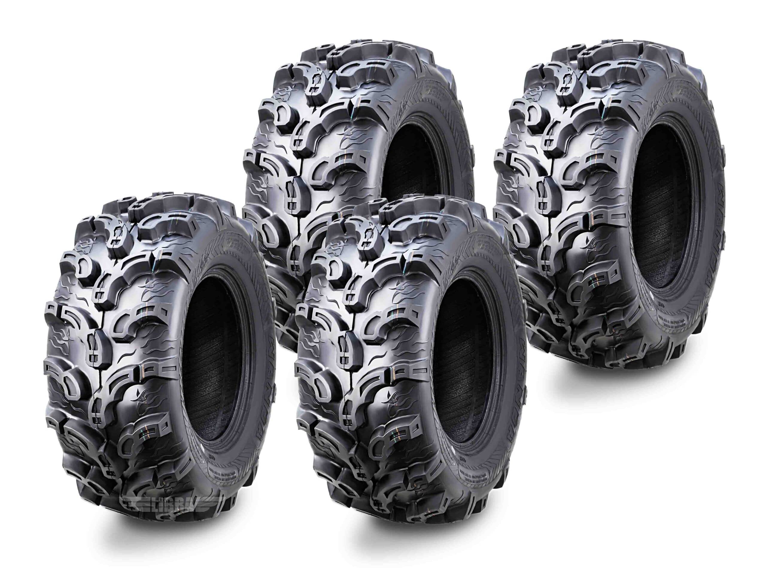 Wanda Set Of 4 New Premium Atv Tires 25X10-12 6Pr Super Lug Mud