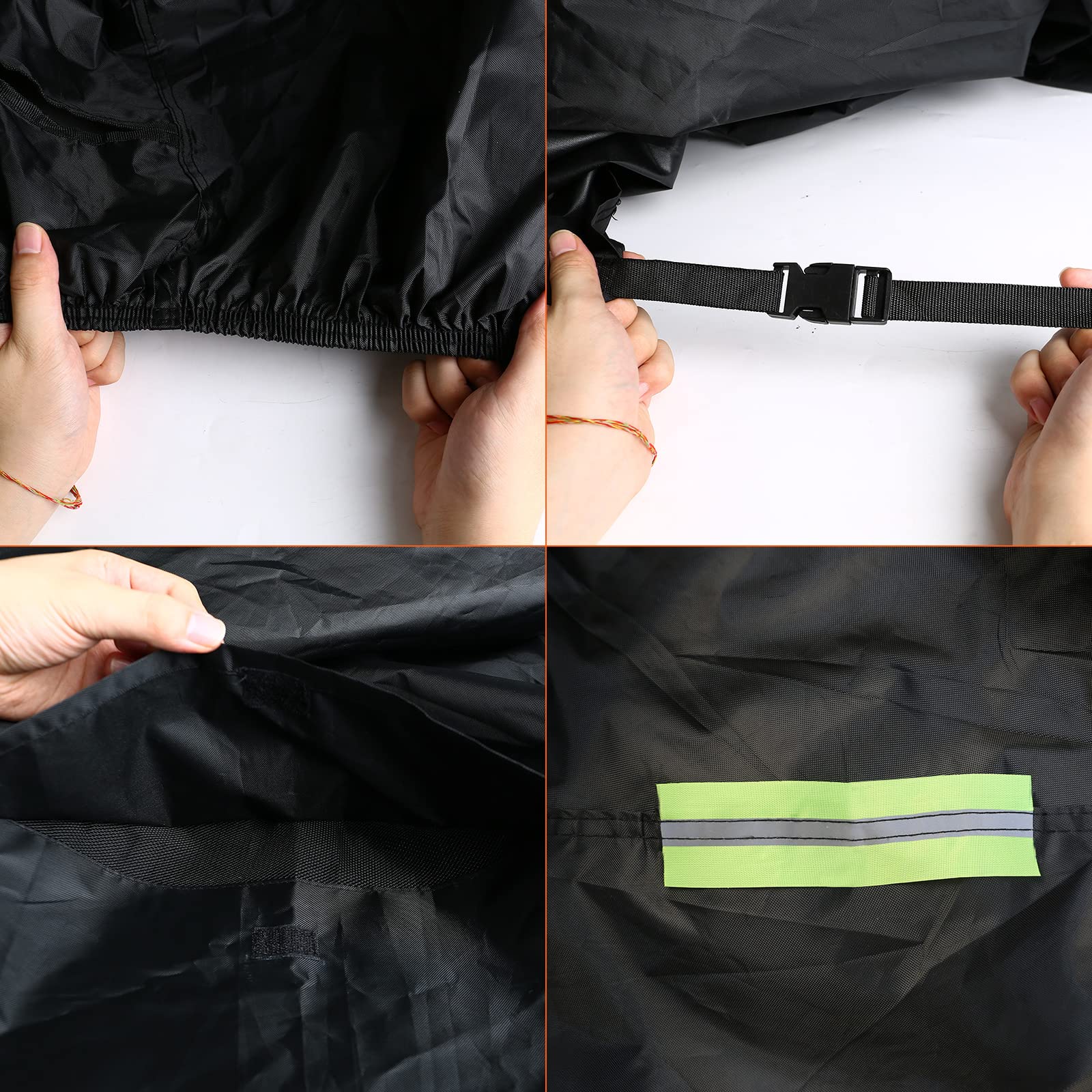 Waterproof Trike Cover Replace For Harley-Davidson And Honda Trike, 420D Oxford Cloth Heavy Duty Trike Cover With Reflective Str