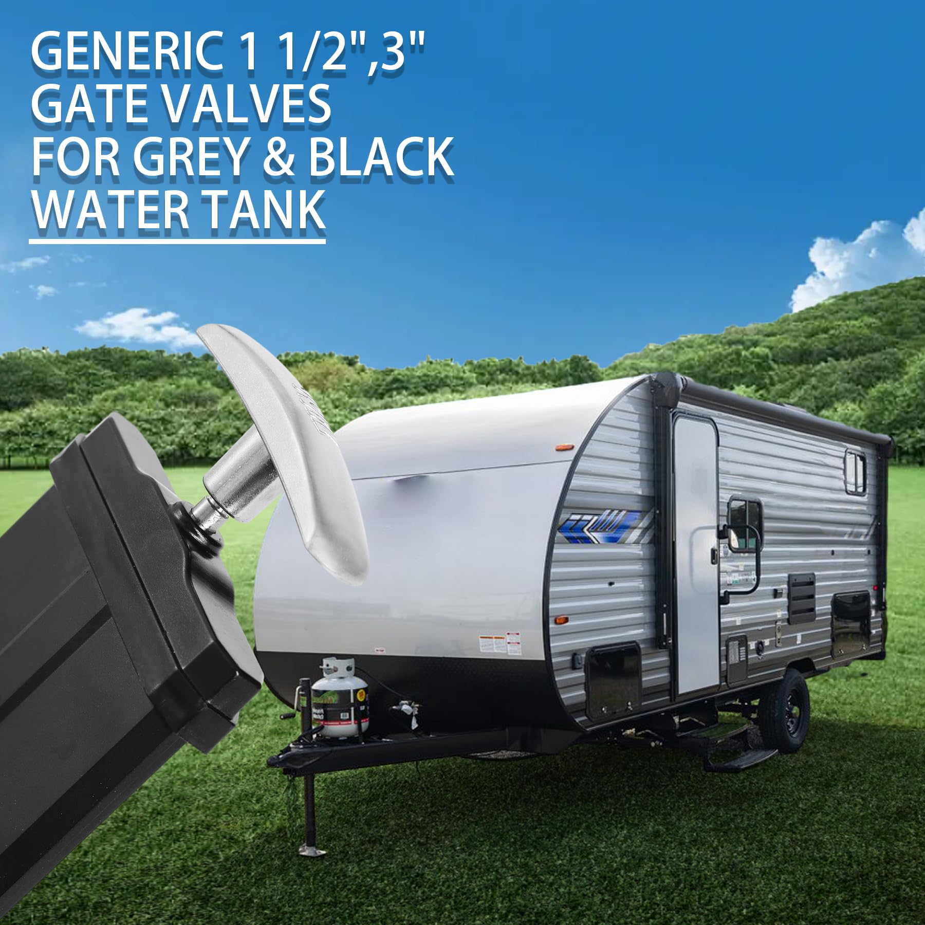 GLOBIZ RV Waste Water Valve Handles Replacement Fit for 1 1/2''