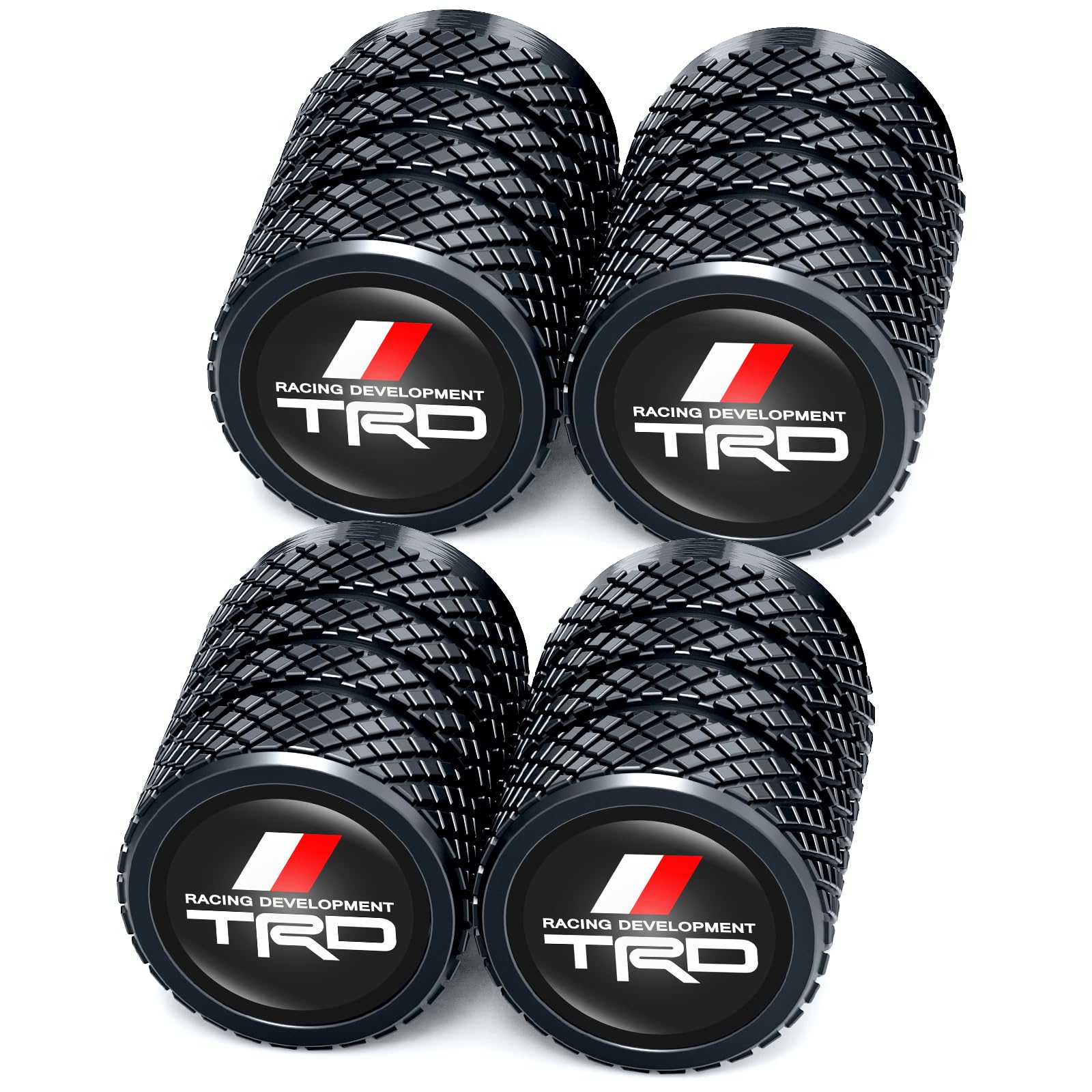 Tire Valve Caps, Valve Stem Caps for TRD Racing Development Sequoia Tundra Tacoma 4Runner PRO, Alloy Car Tire Caps for Corrosion