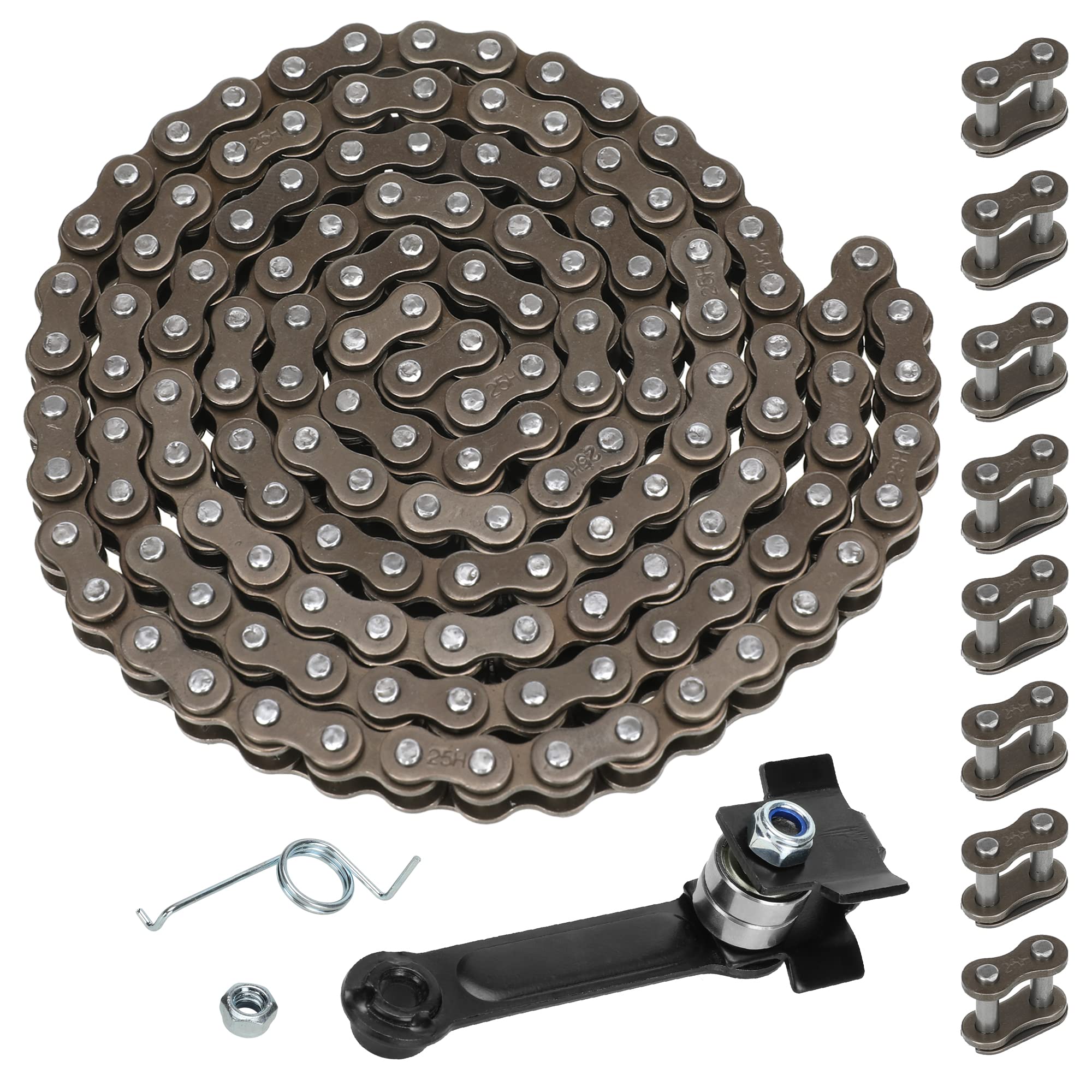 GREHUA 25H Chain 132 Link Drive Chain Tensioner with Master Link for Razor MX500 MX650 Dirt Rocket RSF650 SX650 SX500 SX350 Mcgr