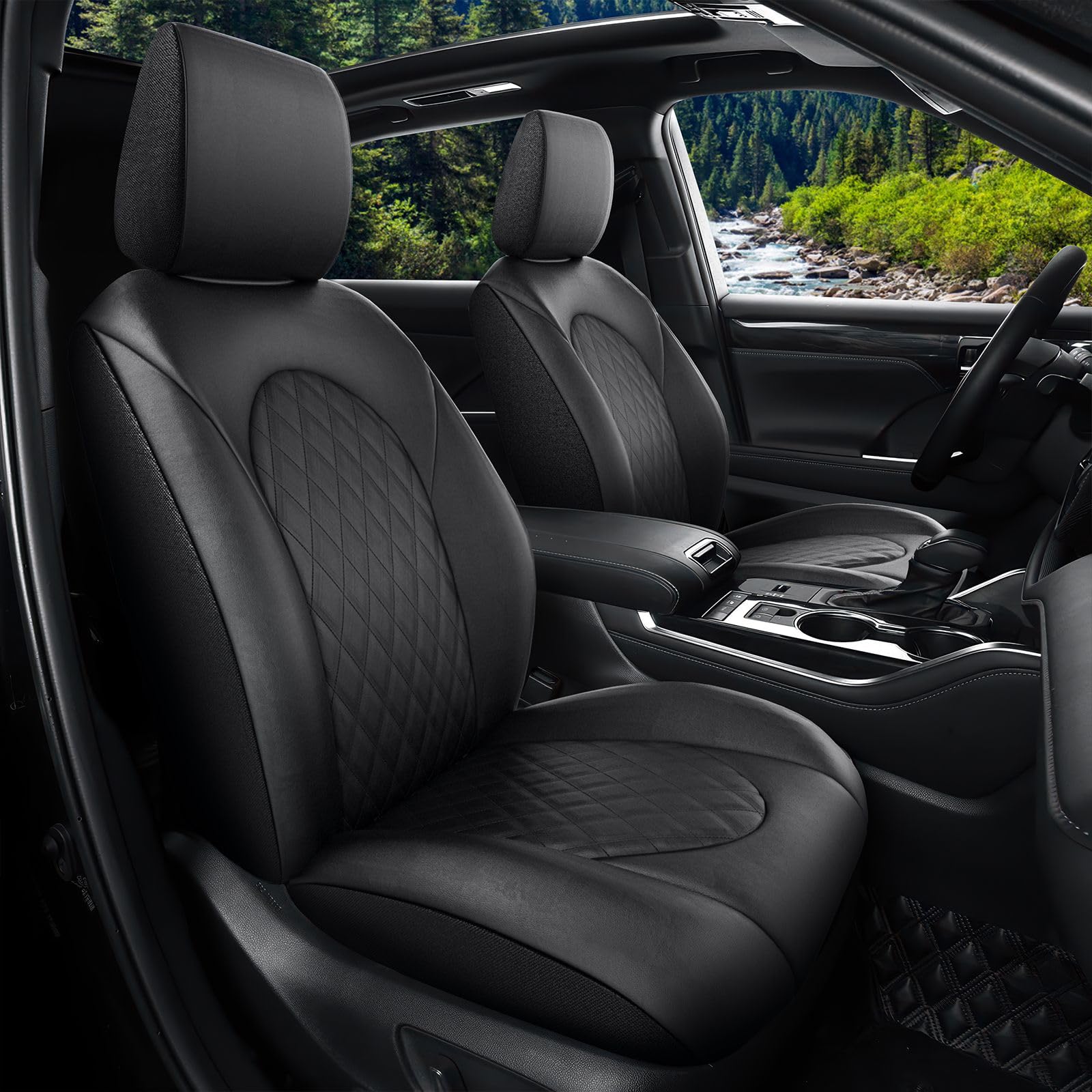 GIANT PANDA Customized Full Set Car Seat Covers Fit for Toyota Highlander 2020 2021 2022 2023 2024 2025 XLE/LE/L/Limited/Hybrid 