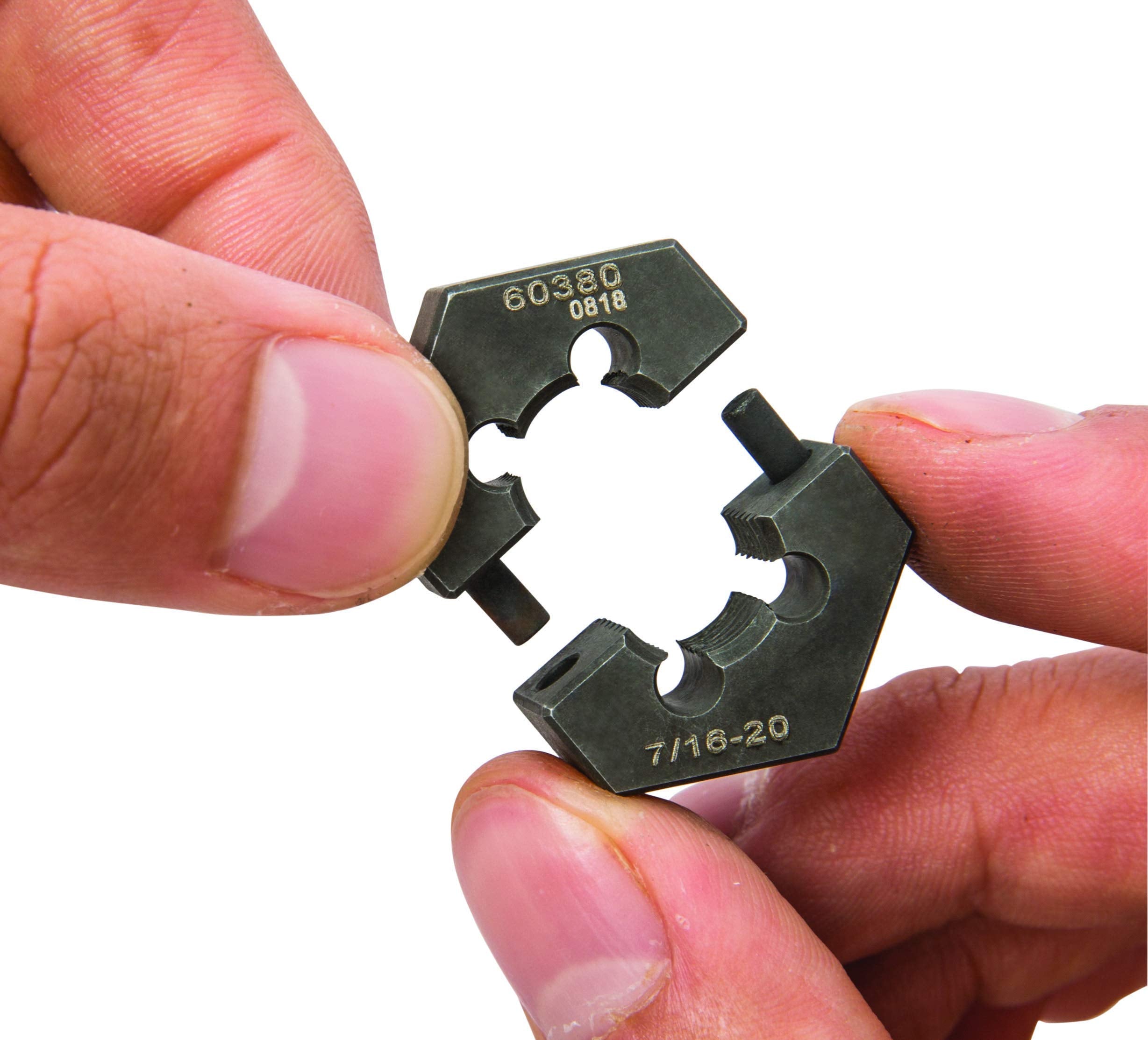 Steelman 9-Piece Split Die Wheel Stud Repair/Rethreading Kit, Indexing Pins, Steel, Repairs Threads On Wheel Studs And Bolts, Tw