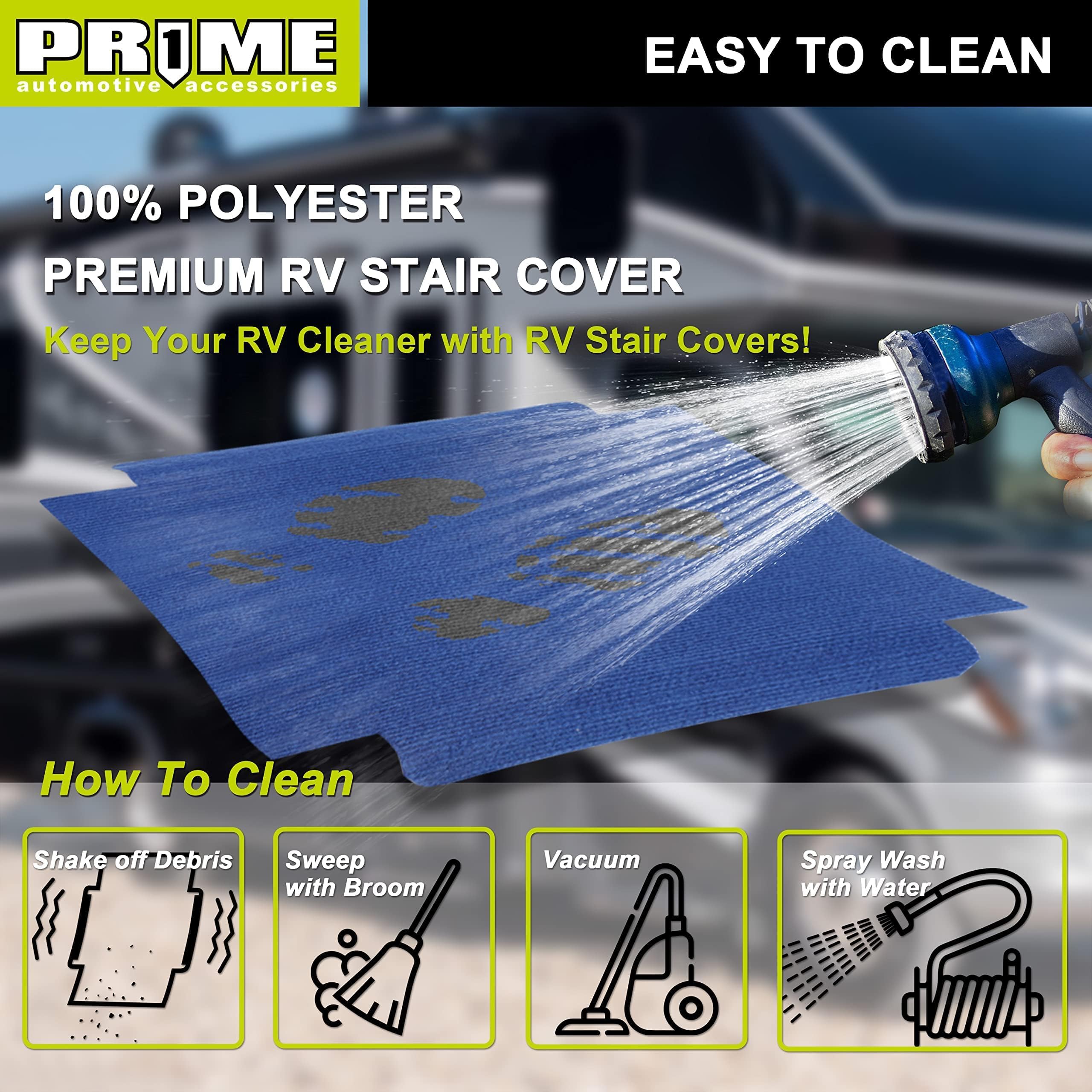 PR1ME Safety RV Steps, 19 x 14.5 Extra Large RV Step Stool with Glow, Camper Step Stool, Non-Slip Folding Step Stool and Lad