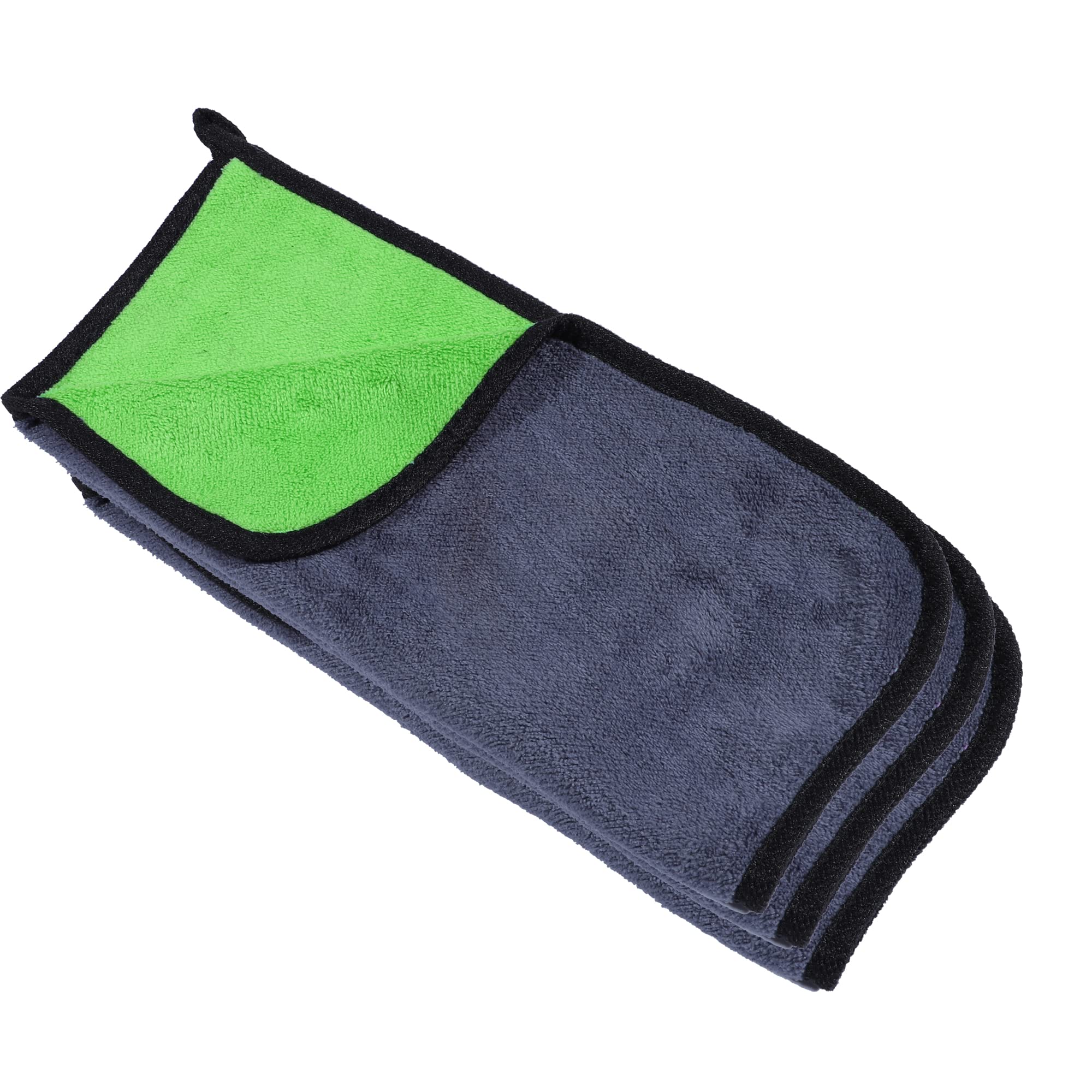 X AUTOHAUX 3pcs Microfibre Car Drying Towel 30 x 30cm 600GSM Highly Absorbent Car Drying Cloth Window Cleaner Gray Green