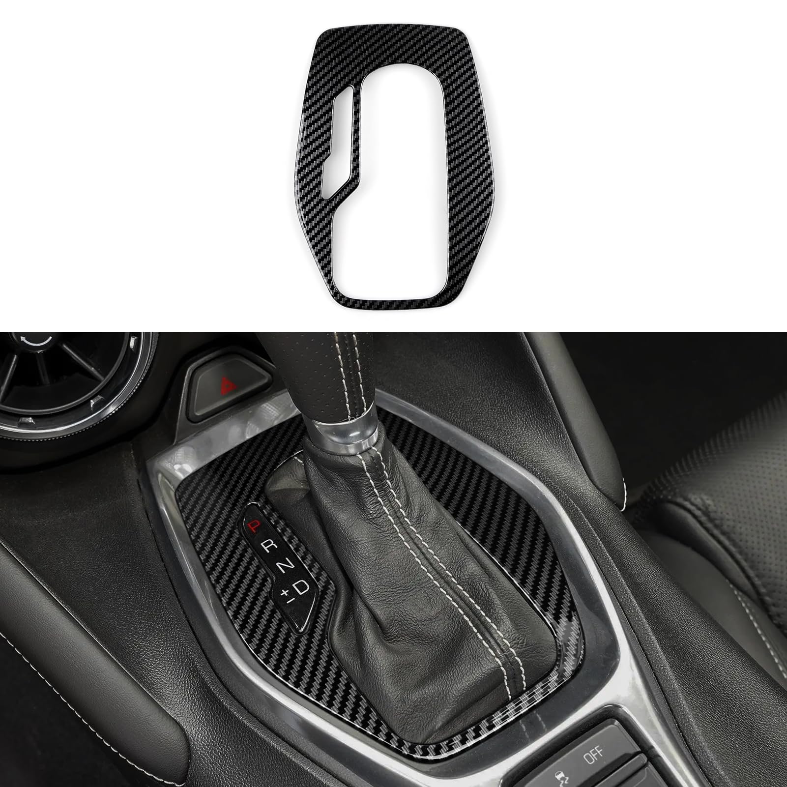 Car Sticker ABS Carbon Fiber Decal Interior Trim Cover for Chevrolet Camaro Accessories 2016-2023 (Gear Shift Panel)