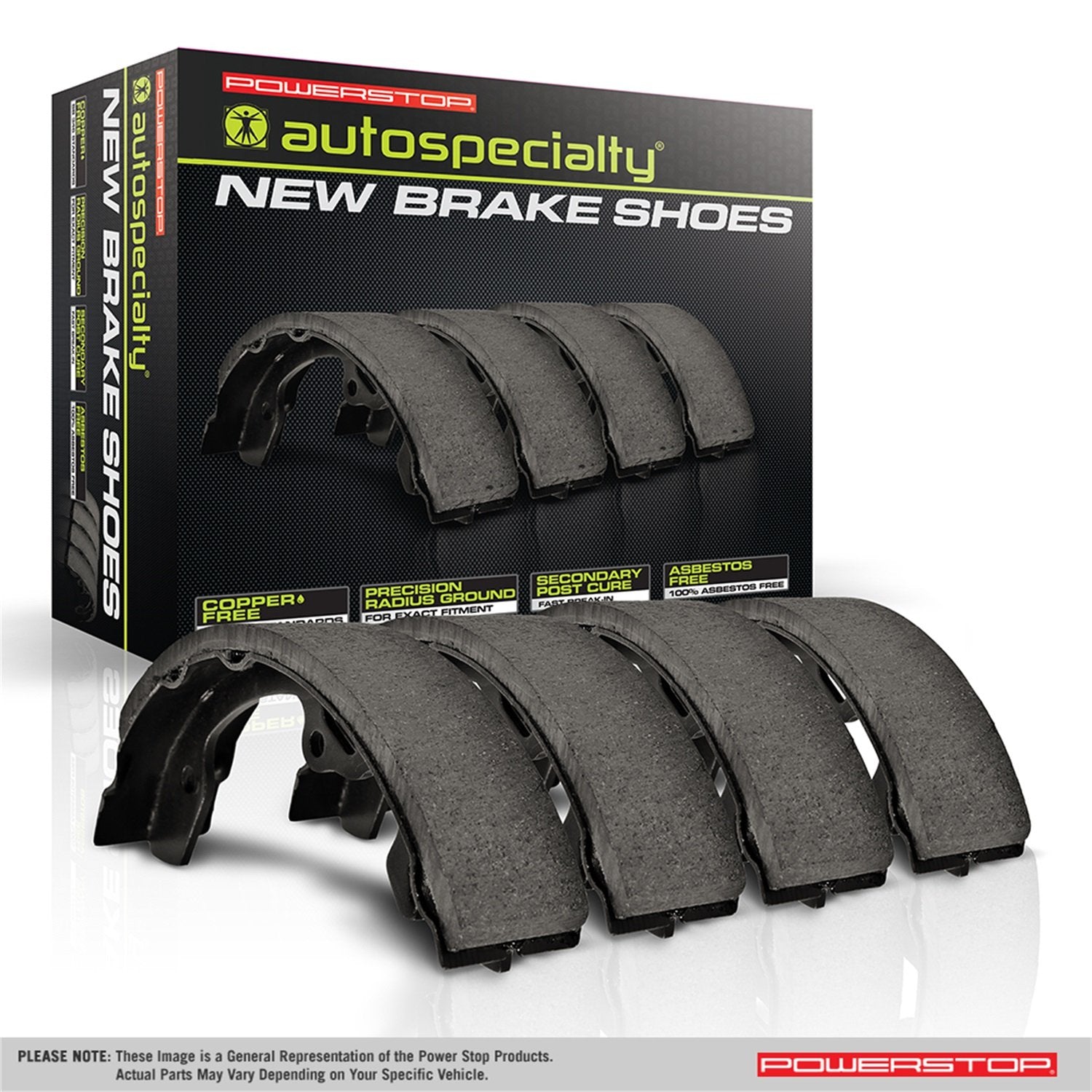 Power Stop B855 Rear Autospecialty Brake Shoes For 2005 2006 2007 2008 Chevy Silverado 1500 Sierra 1500-6 Lug [Application Speci