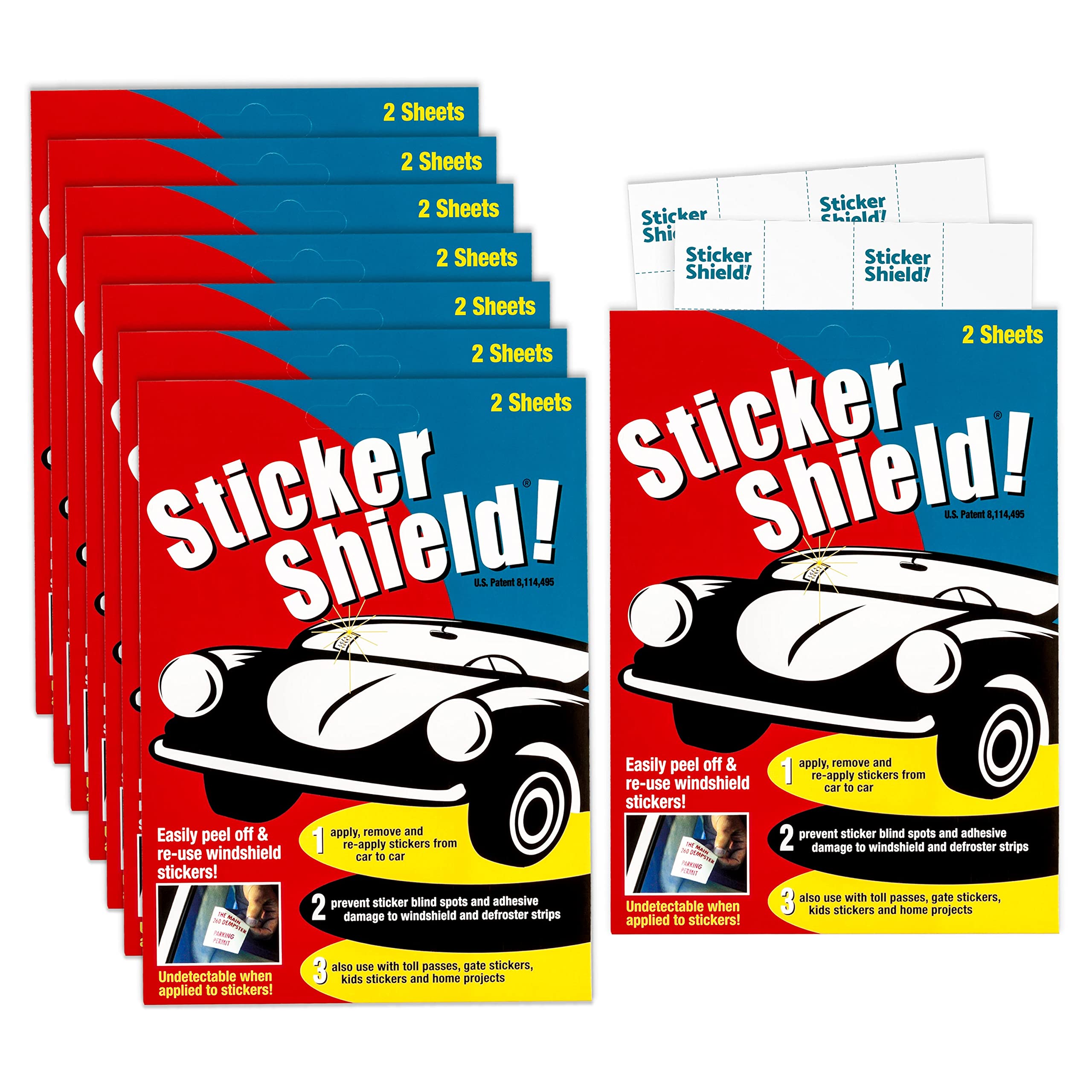 Sticker Shield - Windshield Sticker Applicator For Easy Application, Removal And Re-Application From Car To Car - 4 Inch X 6 Inc