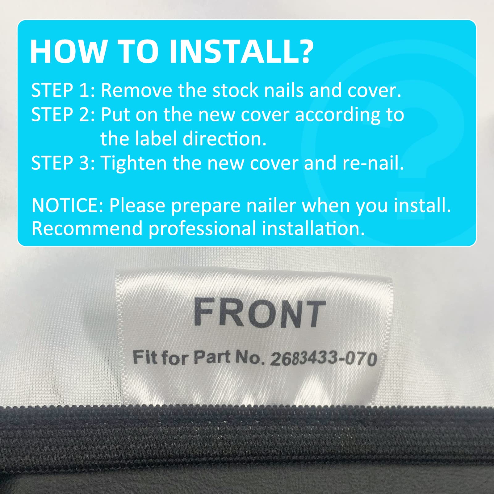 JAVIK Leather Seat Cover for Polaris Sportsman 300 400 450 500 600 700 800, Black, OEM# 2683434-070, Durable Protection 2005