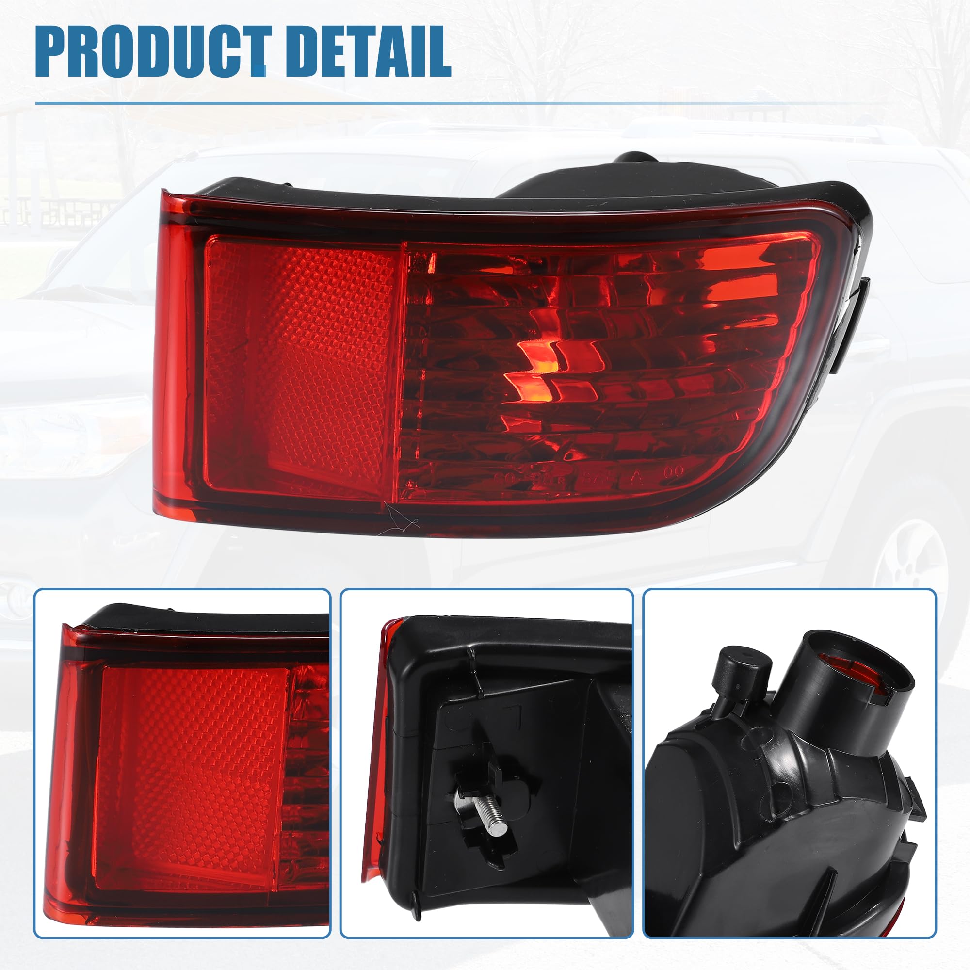 Uxcell Rear Right Side Bumper Reflector Light Lamp For Toyota 4Runner 2003-2005 Red