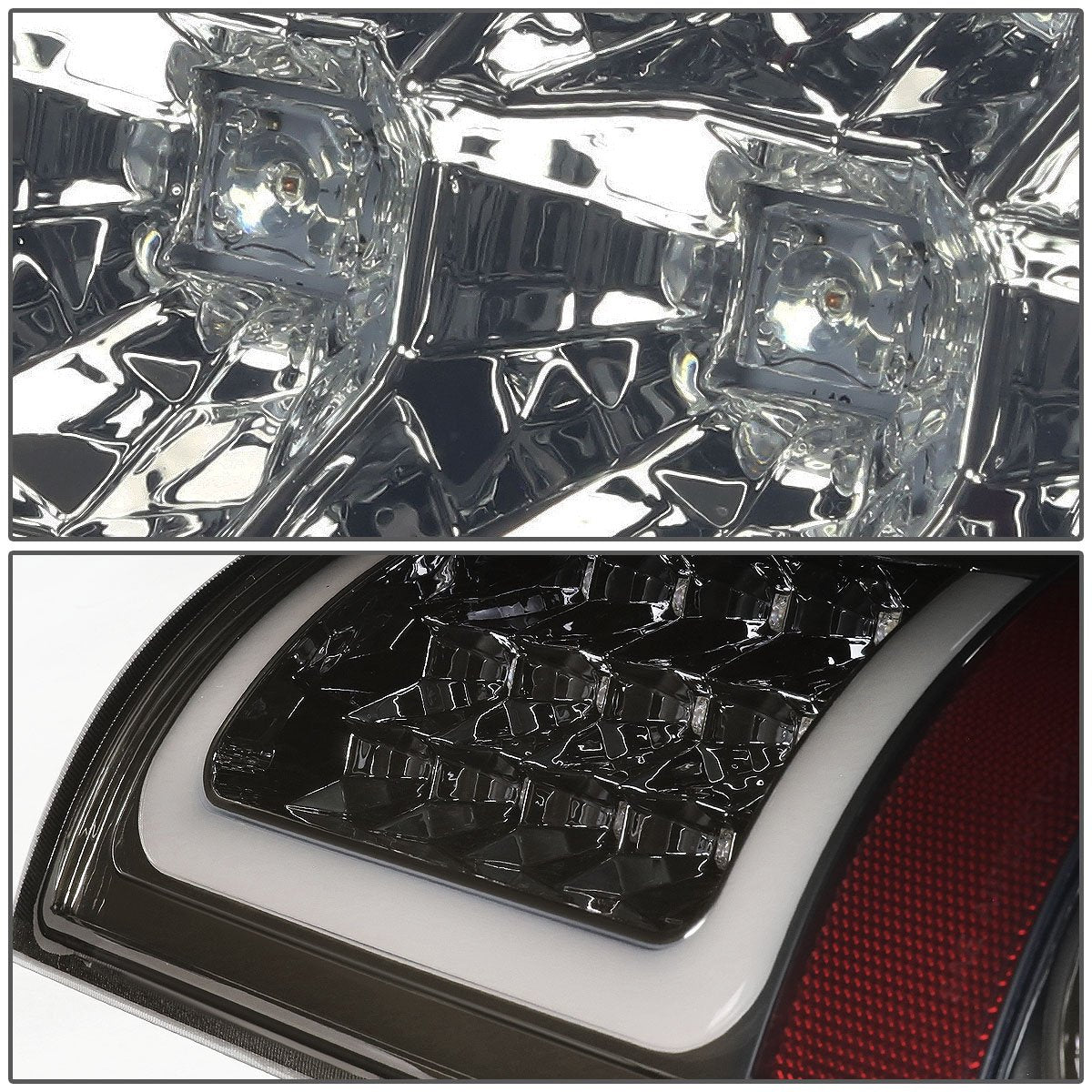 DNA MOTORING TL-DRAM05-LED-3D-CH-SM Pair of Smoke Lens LED Tail Lights Compatible With Dodge Ram 1500-3500 03-06, Passenger & Driver Side