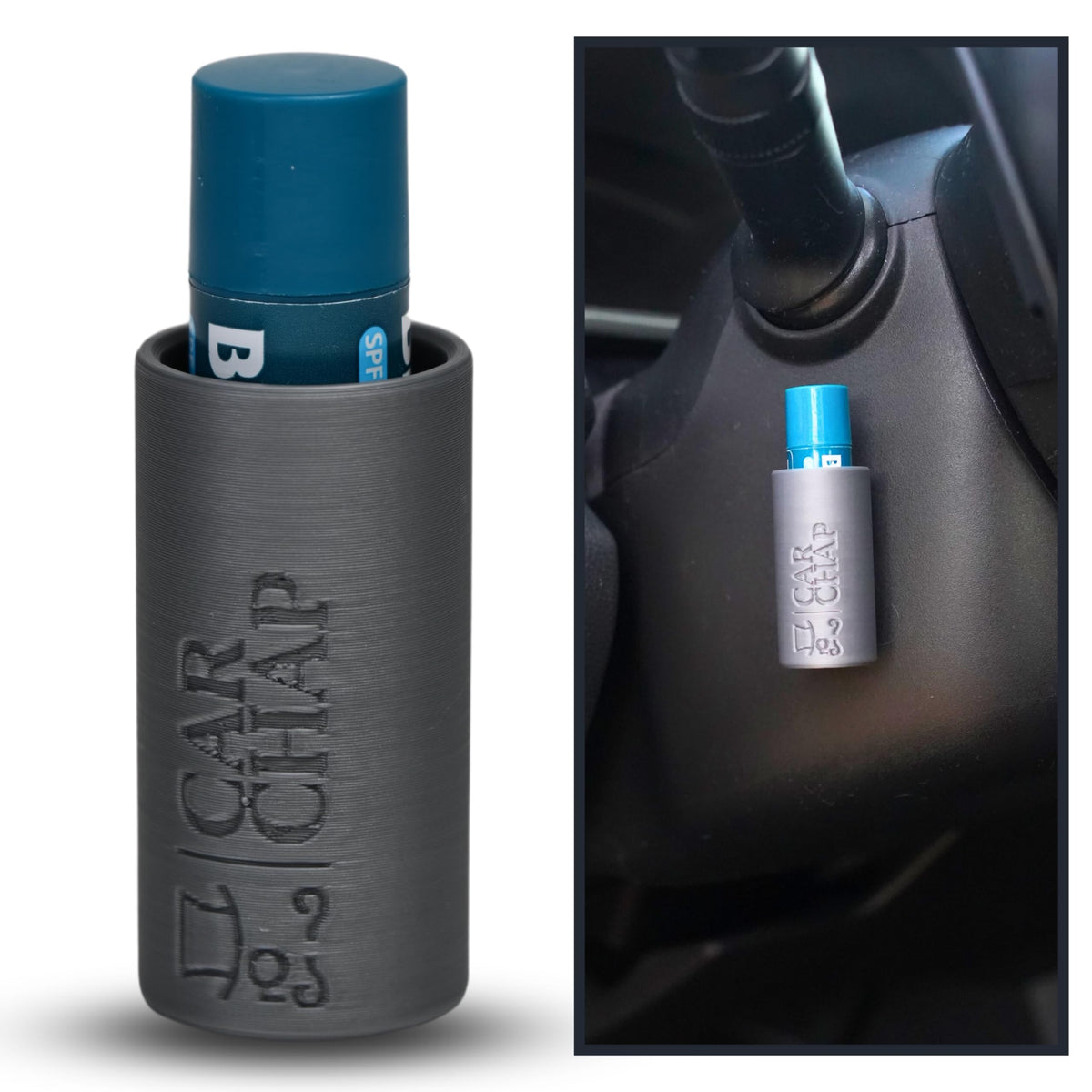 Carchap Car Lip Balm Holder [The Original], Chapstick Holder For Car, Mess Free In The Heat. Featured In Car And Driver. Usa Made, Patent Pending. Interior Car Accessories For Women And Men [Gray]