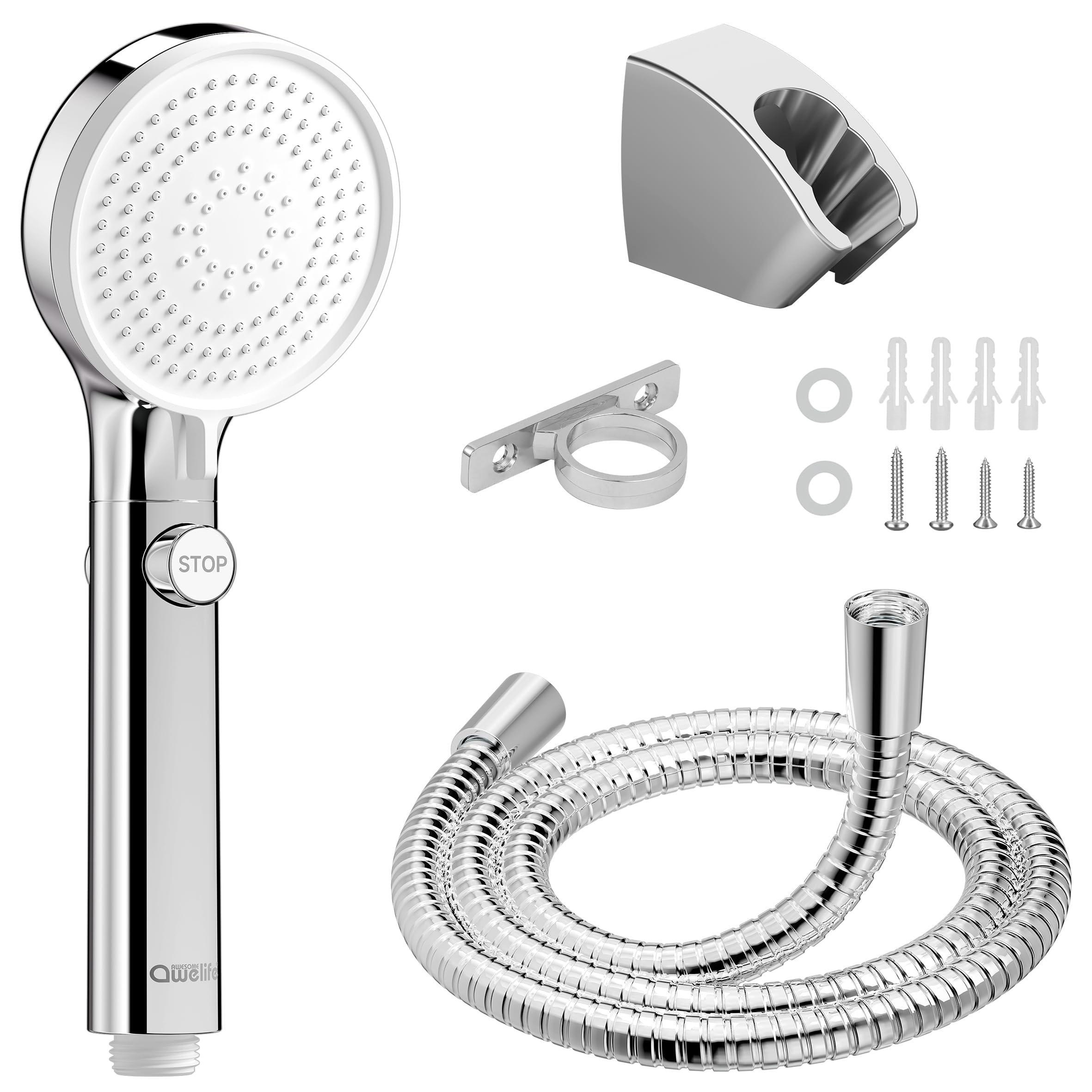 Rv Shower Head With Hose, High Pressure Shower Head With Handheld On Off Switch, Travel Trailer, Motorhome And Boat And Camper M