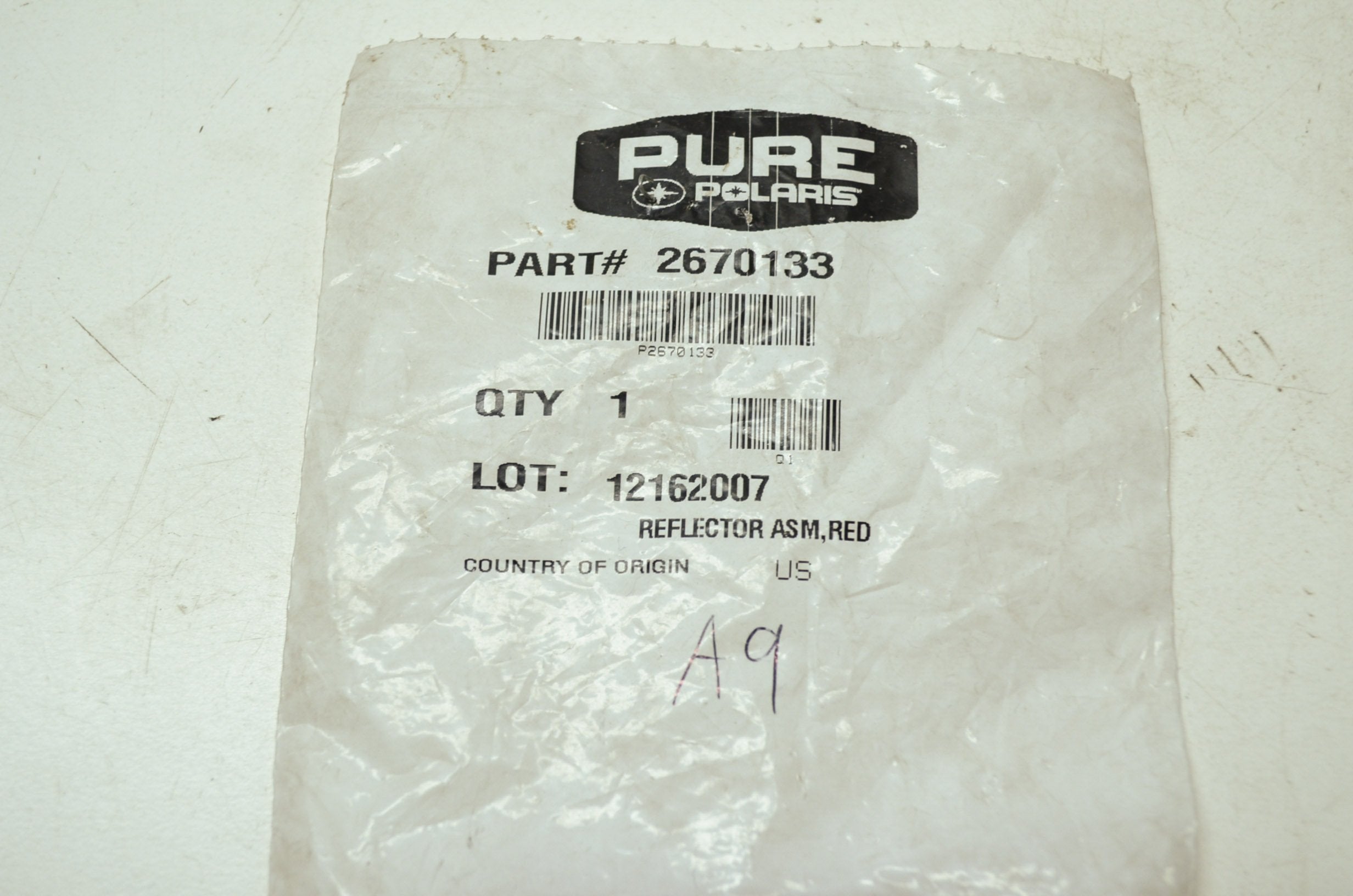 Polaris Gem Reflector Assembly, Red, Genuine Oem Part 2670133, Qty 1