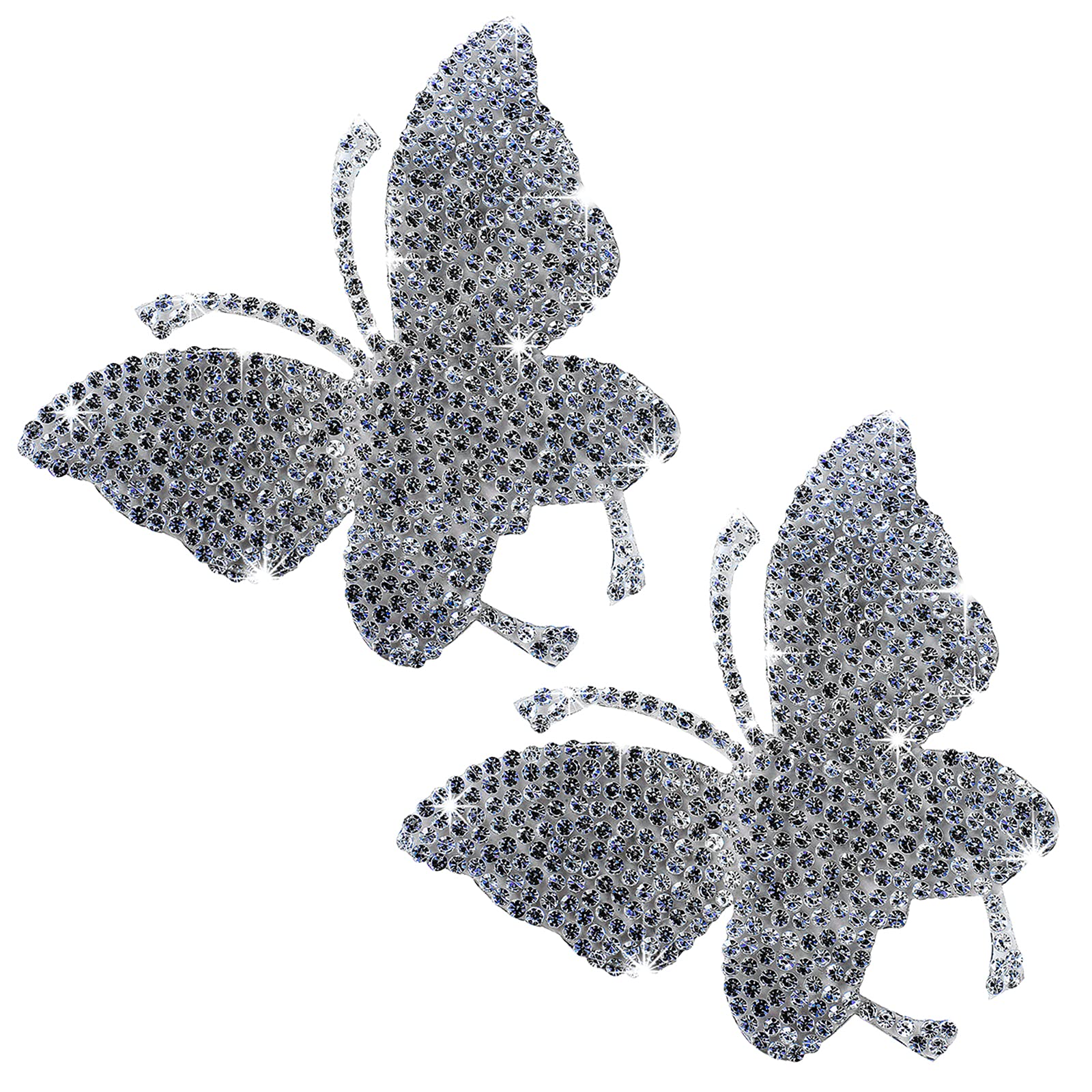 Hungmieh 2 Pcs Car Decals For Women, Bling Rhinestone Butterfly Stickers With Self-Adhesive Backing For Car Interior&Exterior Wi