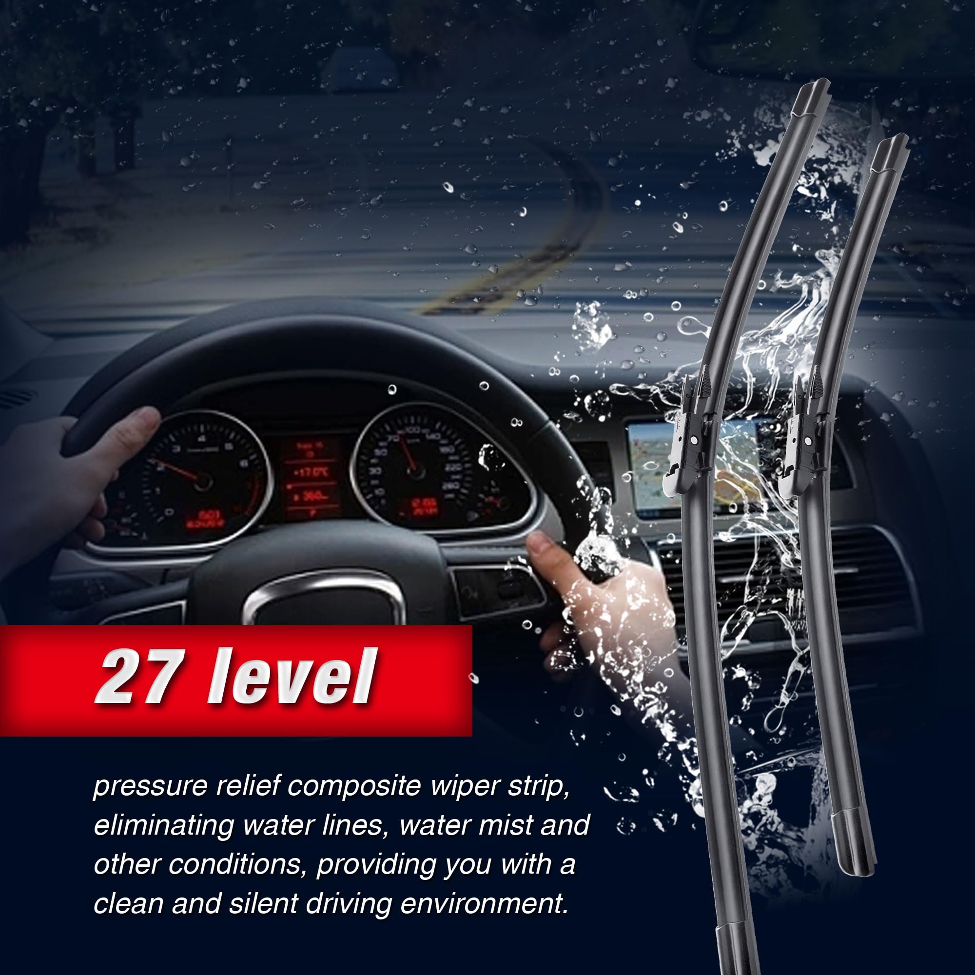 22''+22'' Wiper Blades Replacment For Chevy Silverado 2013-2008 Silverado 1500/2500Hd/3500Hd Cadillac Escalade 2008 2007 Oem Qua