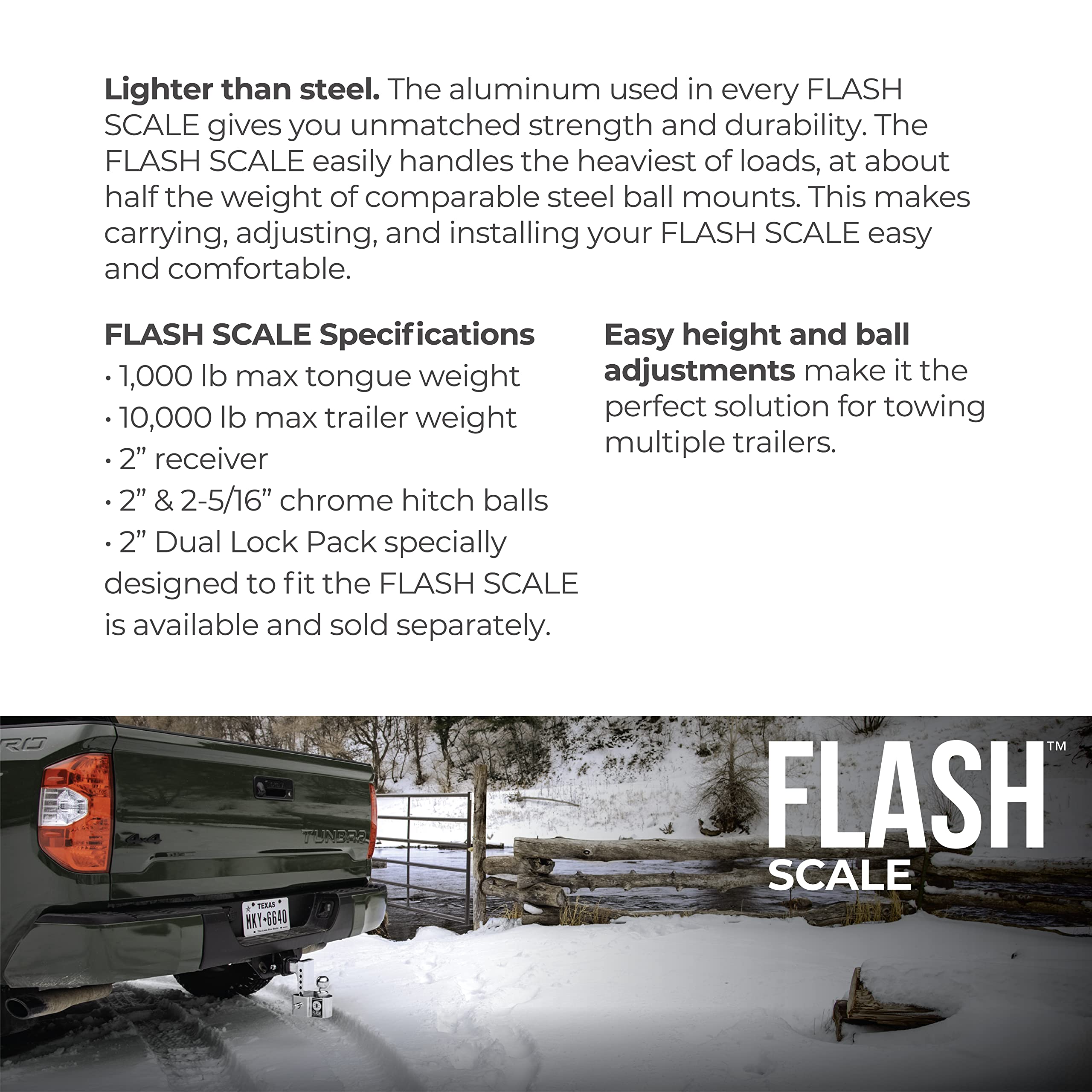 Fastway Flash Scale Ball Mount 48-00-8900 With 10 Inch Drop, 2 Inch Shank, And Chrome Plated Balls (10 Drop)