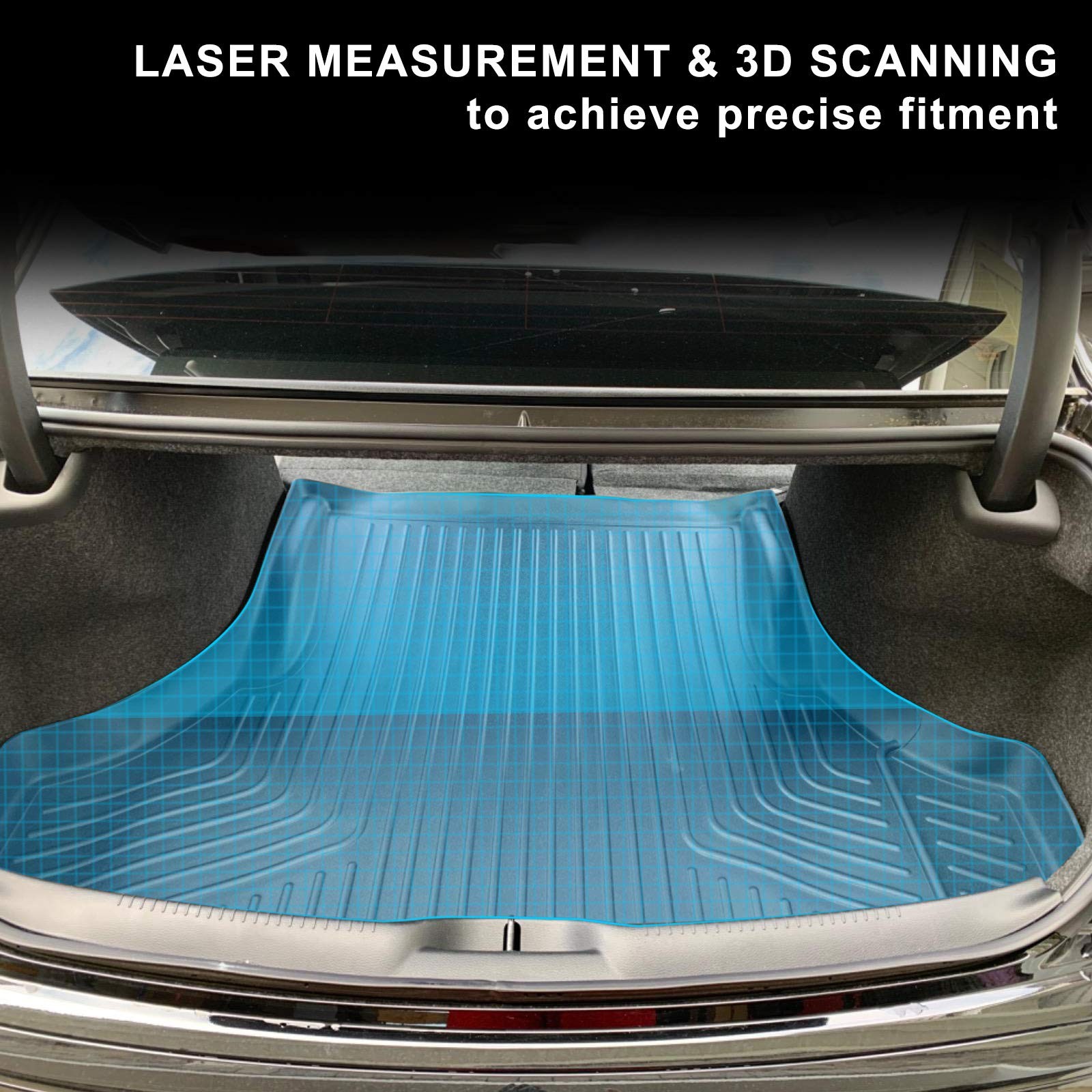 Kiwi Master Cargo Trunk Mat Compatible For 2011-2023 Dodge Charger/Chrysler 300 Accessories All Weather Trunk Liner Tpe Slush Ma