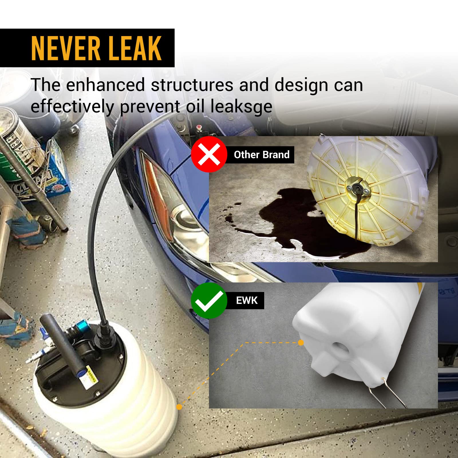 Ewk Patented 15L Pneumatic/Manual Oil Extractor Change Pump For Automotive Fluids Vacuum Evacuation Fluid Extractor